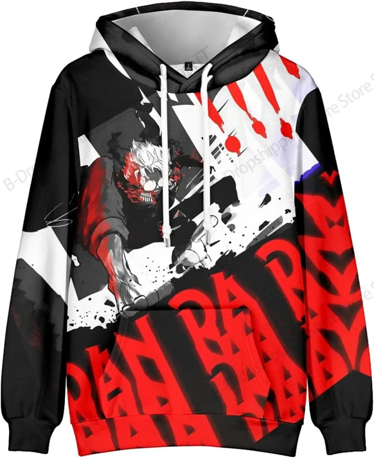 An oversized Anime Dandadan 3d Print Hoodie with a long sleeve design, suitable as a graphic coat or costume for men, women, and boys.