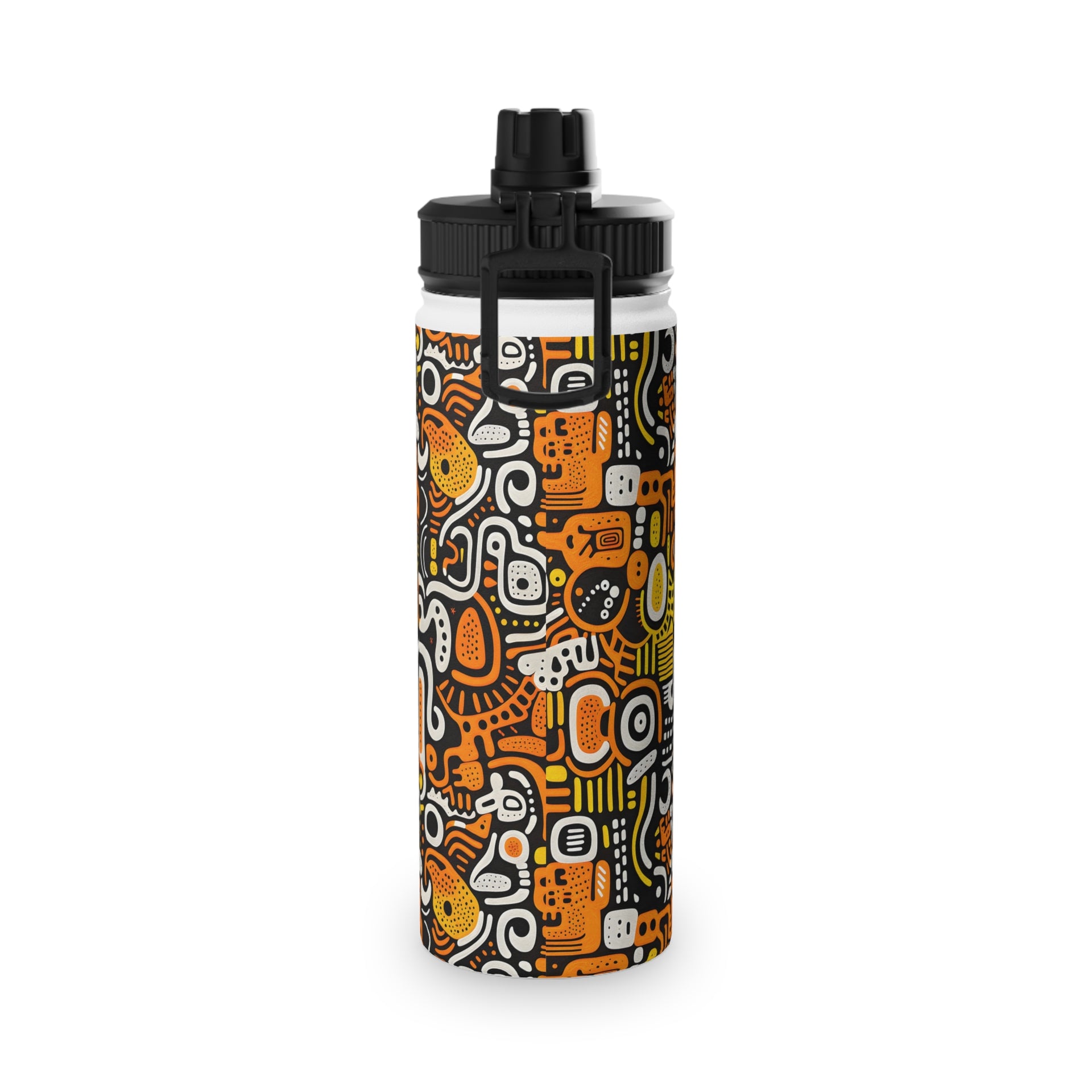 Psychedelic Fusion: Keith Haring Inspired Stainless Steel Water Bottle Sports Lid