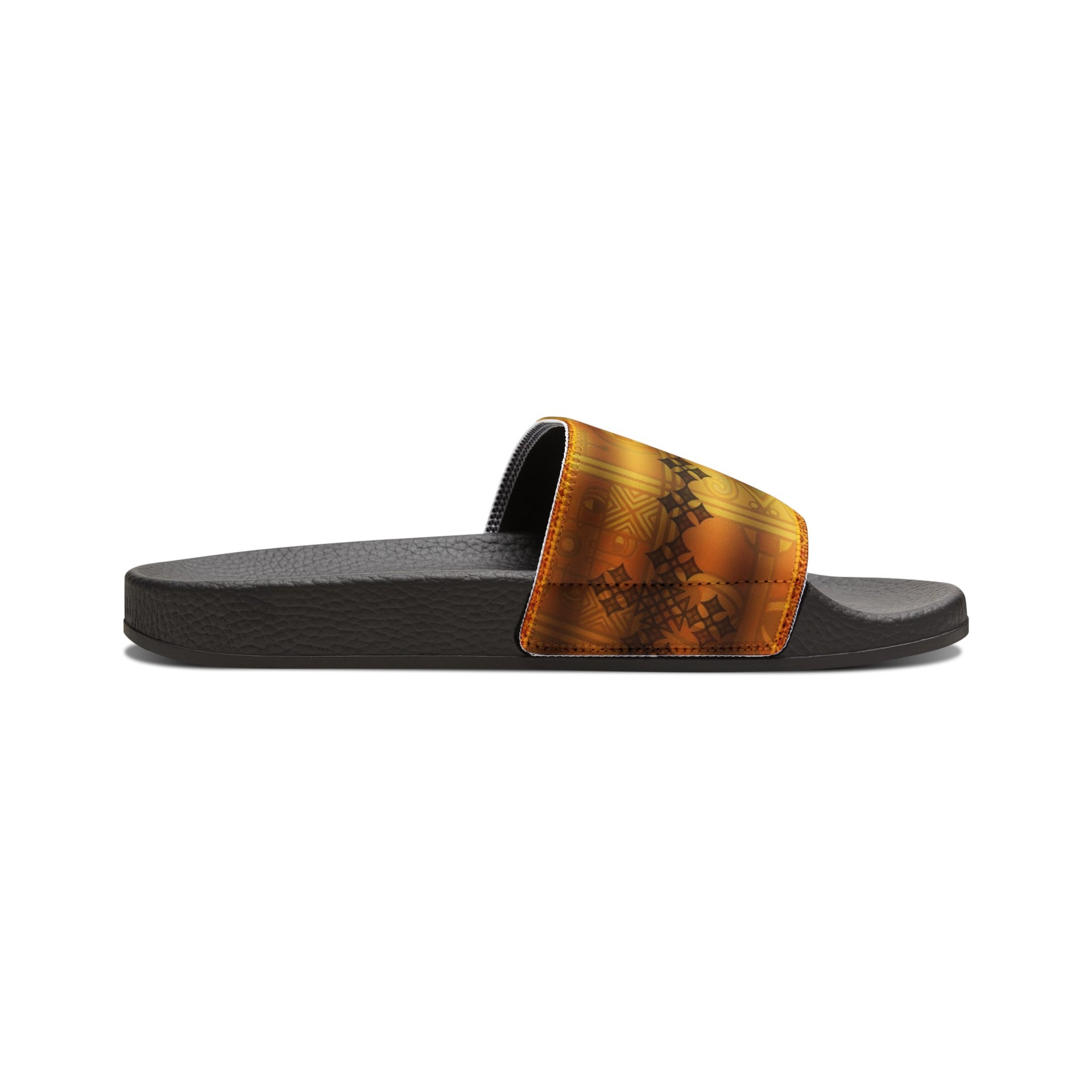 Walk in Style: The Ethiopian Tapestry Slides Men's PU Slide Sandals