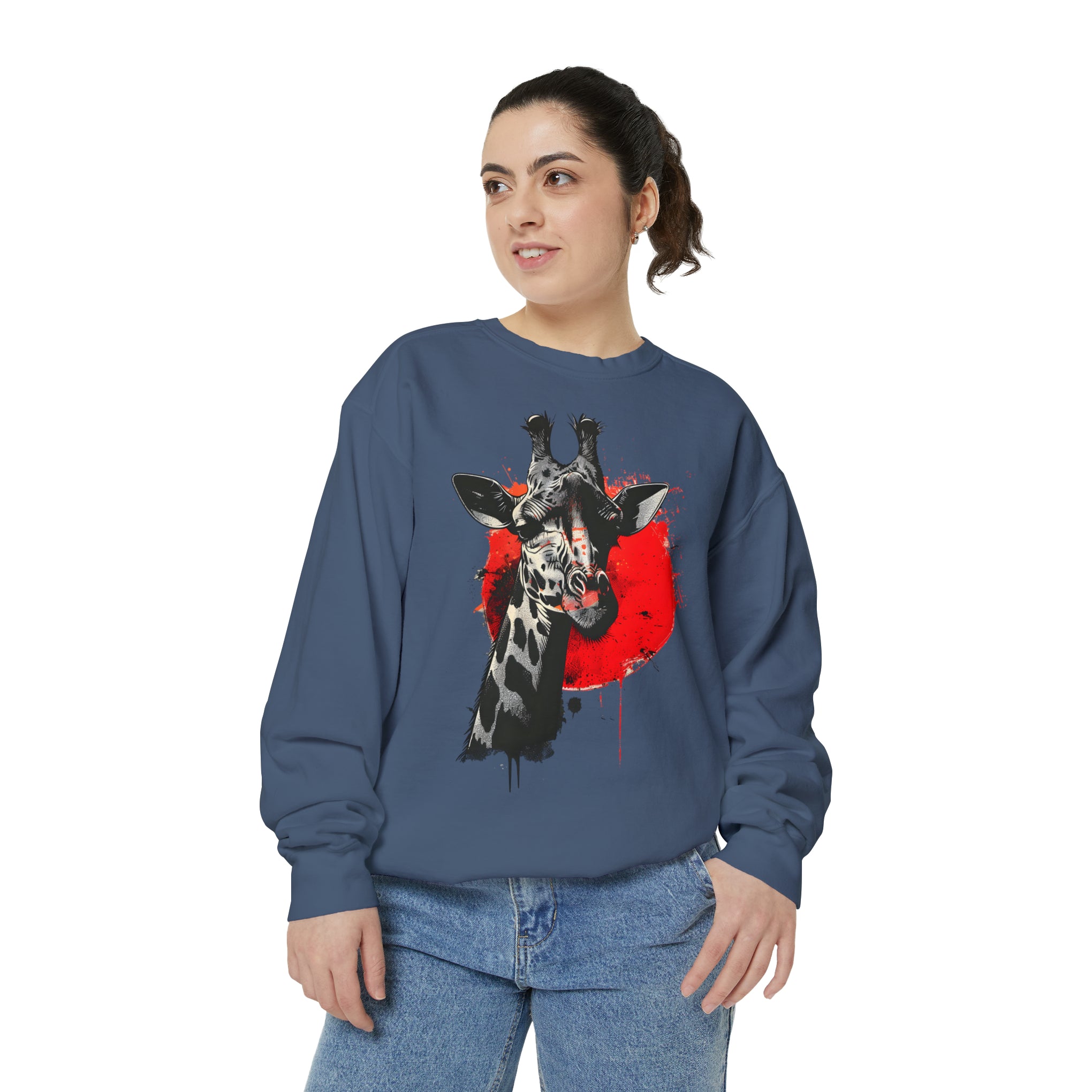 Sunshine Smiles: Embrace the Kawaii Charm of This Contoured Giraffe Sweatshirt