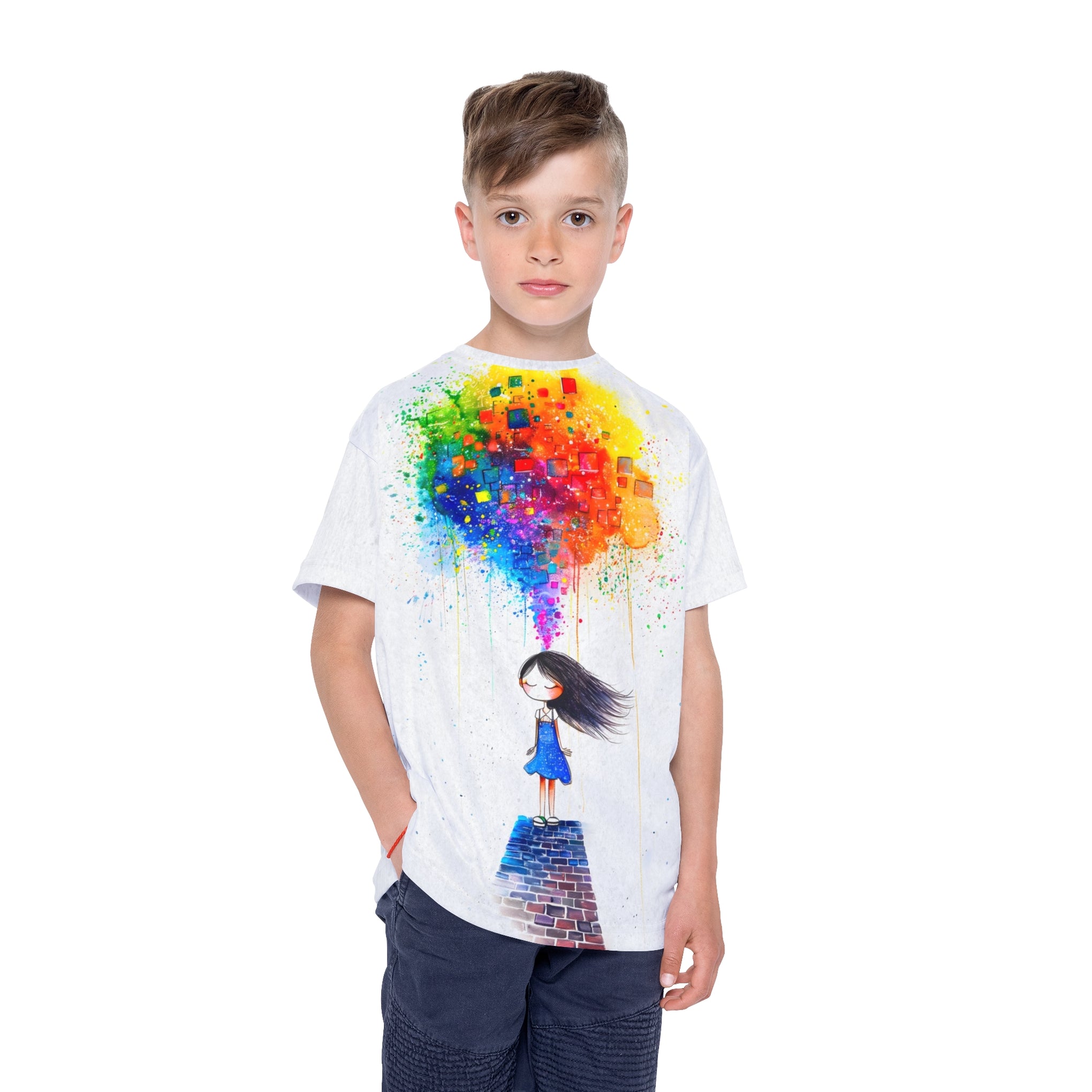 Dream Weaver: Whimsical Girl Illustration - Spark Your Creativity! Kids Sports Jersey (AOP)