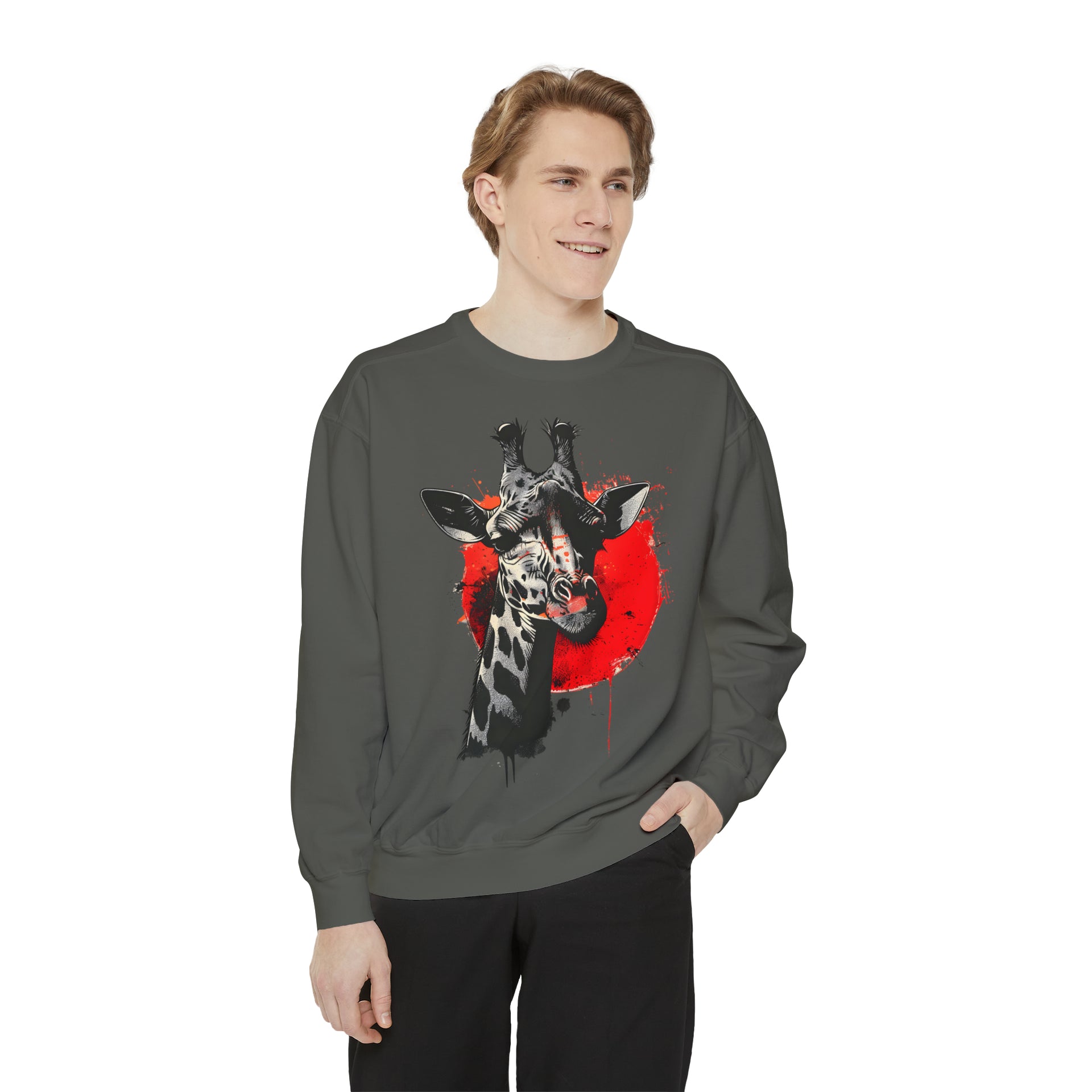 Sunshine Smiles: Embrace the Kawaii Charm of This Contoured Giraffe Sweatshirt