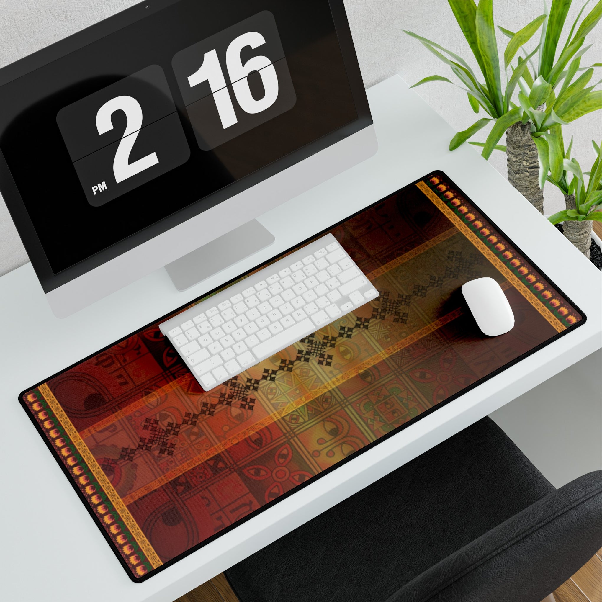 Energize Your Workspace: The Ethiopian Tapestry Desk Mat