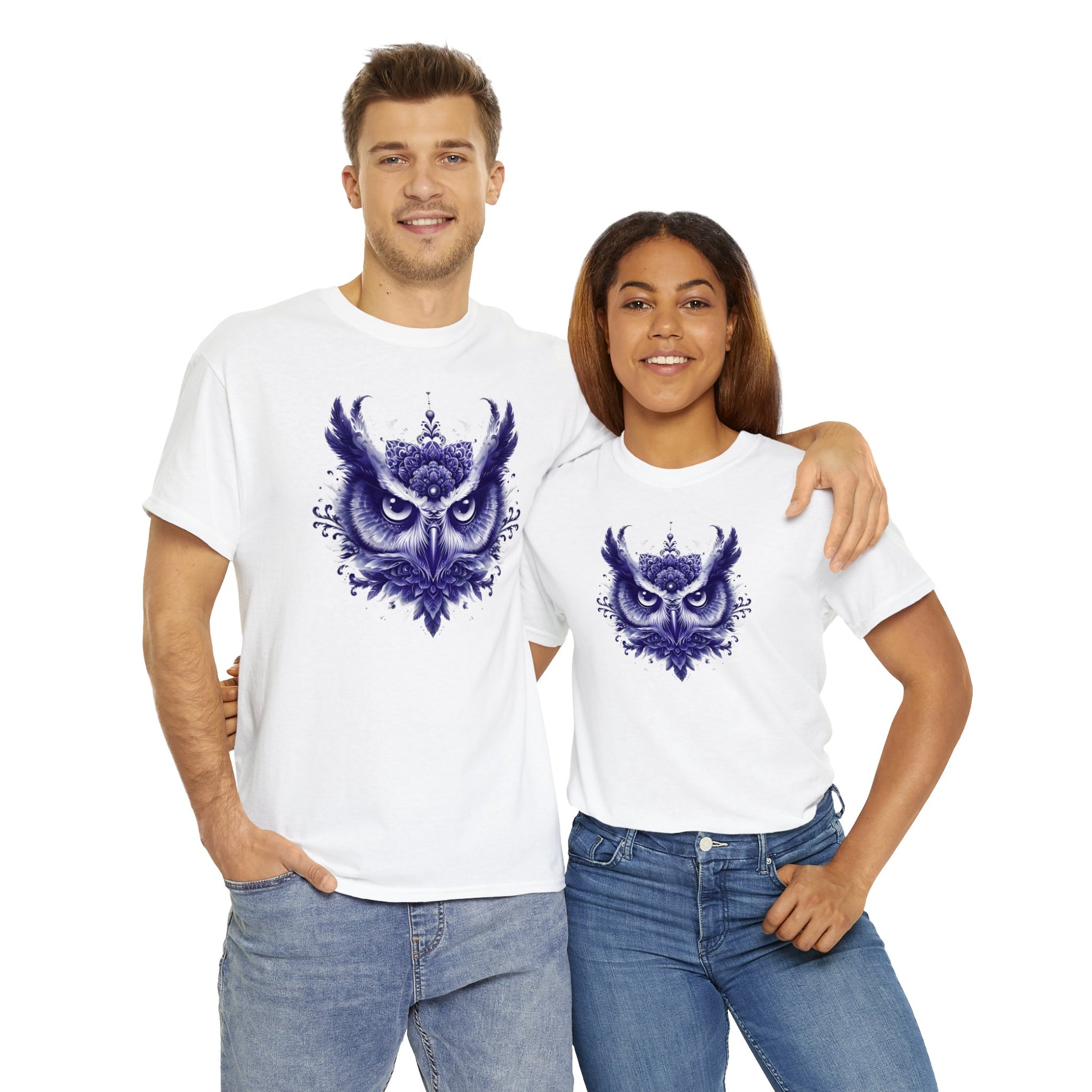 Gaze into Wisdom: Unleash the Enigmatic Power of This Owl Tee | Unisex Heavy Cotton Tee