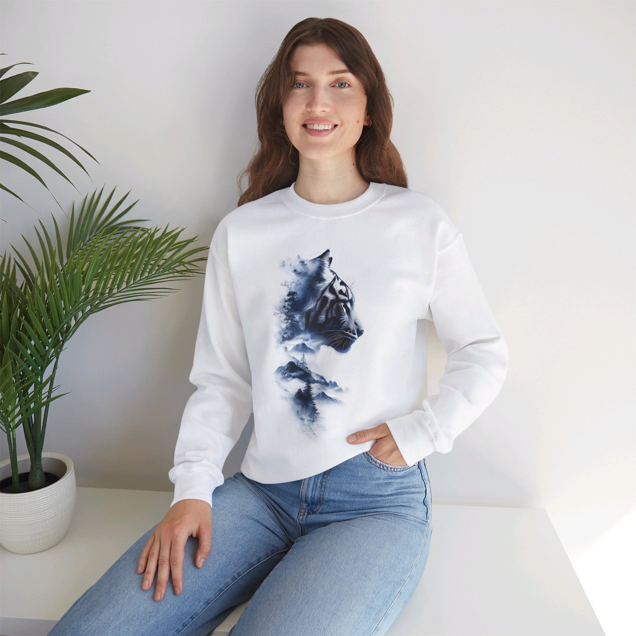 Majestic Mountain Tiger Unisex Sweatshirt | Infinite Visibility