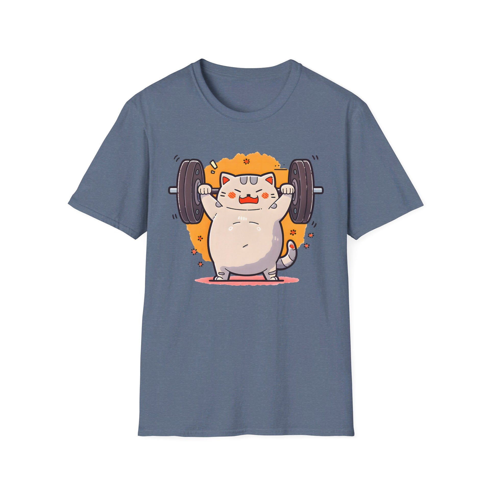 Purrfectly Strong: Weightlifting Cat Tee - Unleash Your Inner Meowcle Unisex Softstyle T-Shirt