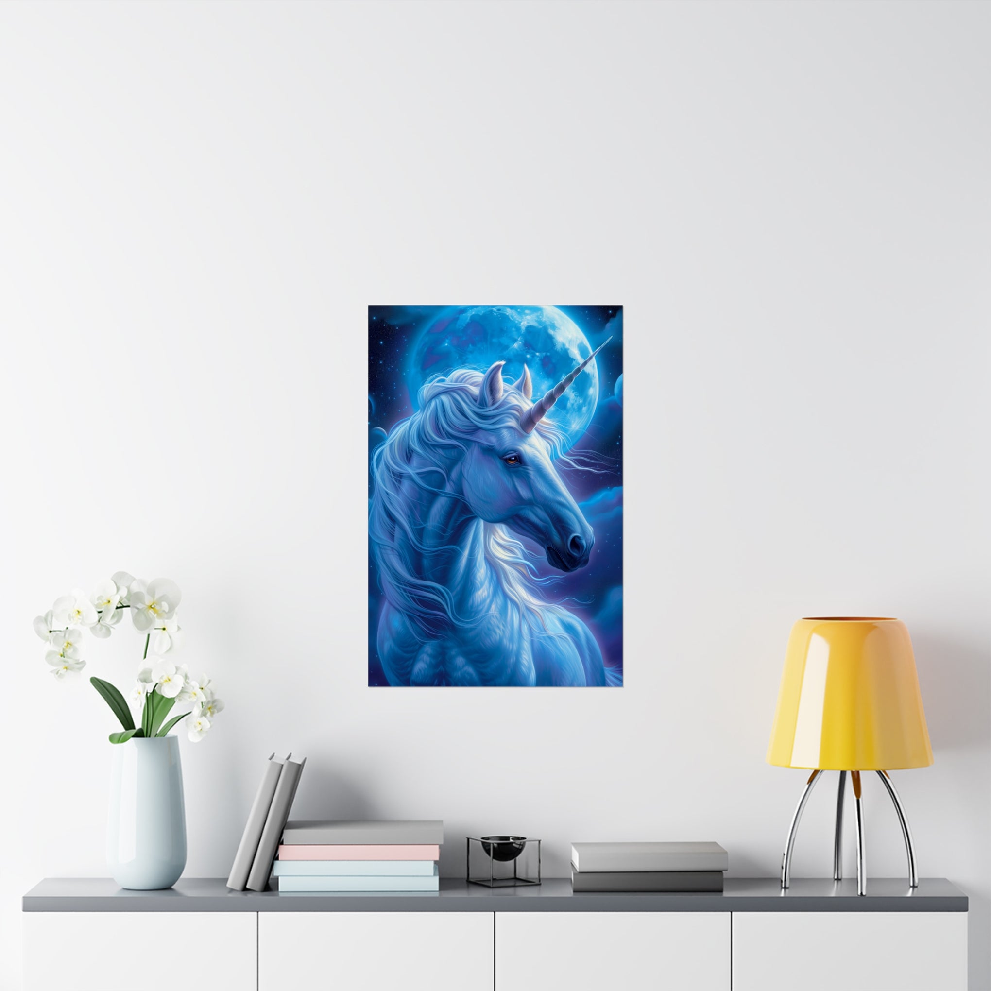 Supernatural Unicorn: Mystical Moonlight Matte Vertical Poster