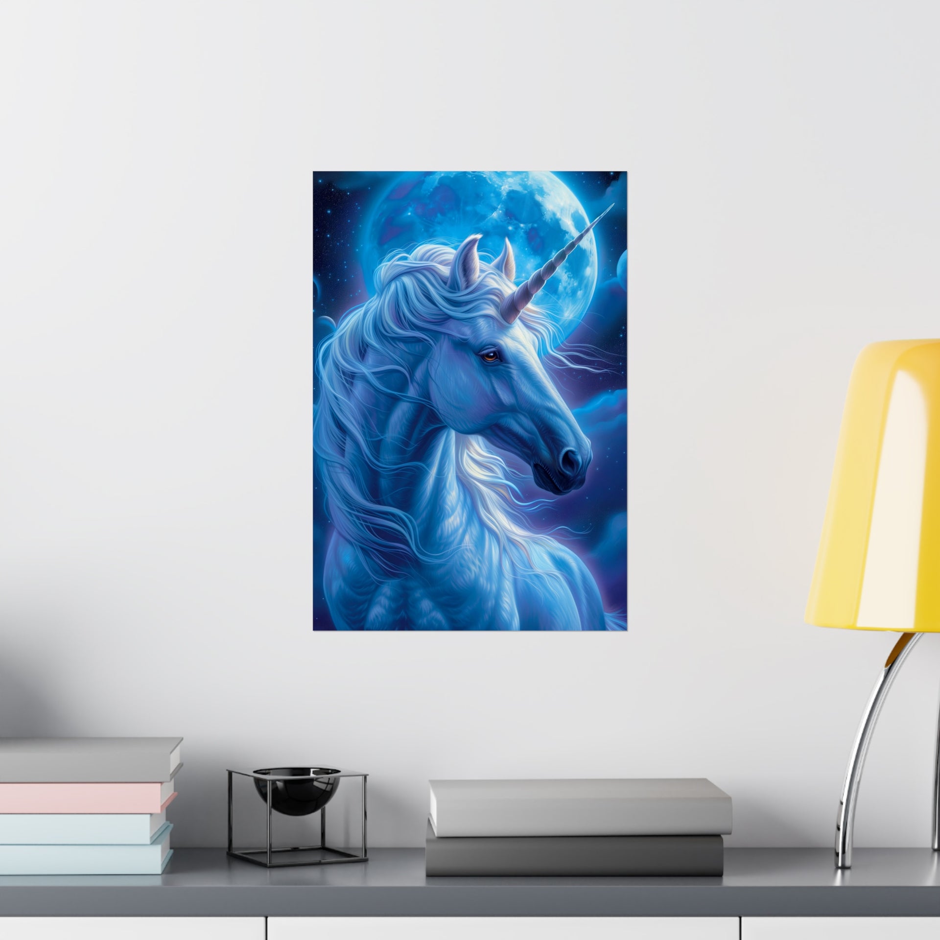 Supernatural Unicorn: Mystical Moonlight Matte Vertical Poster