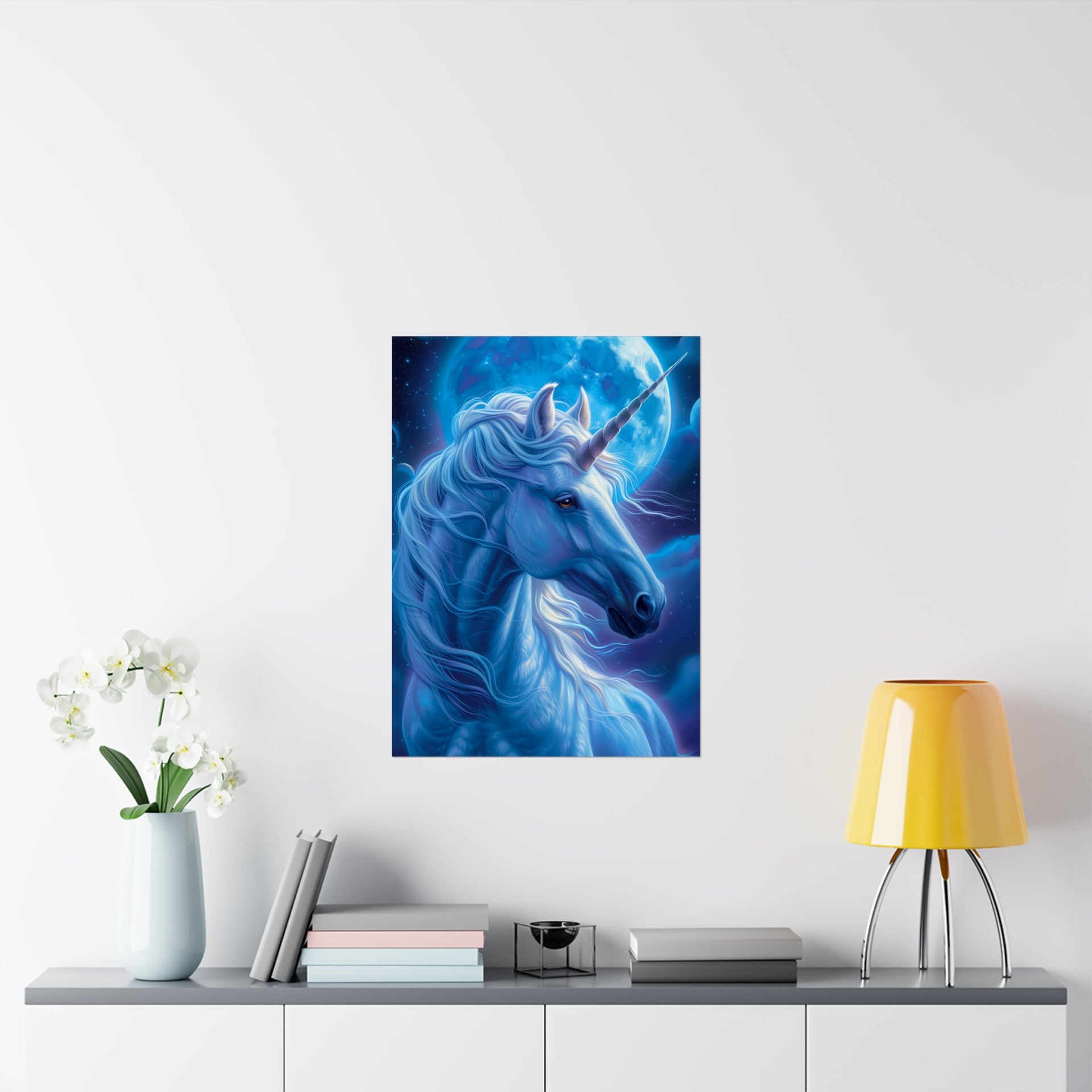 Supernatural Unicorn: Mystical Moonlight Matte Vertical Poster