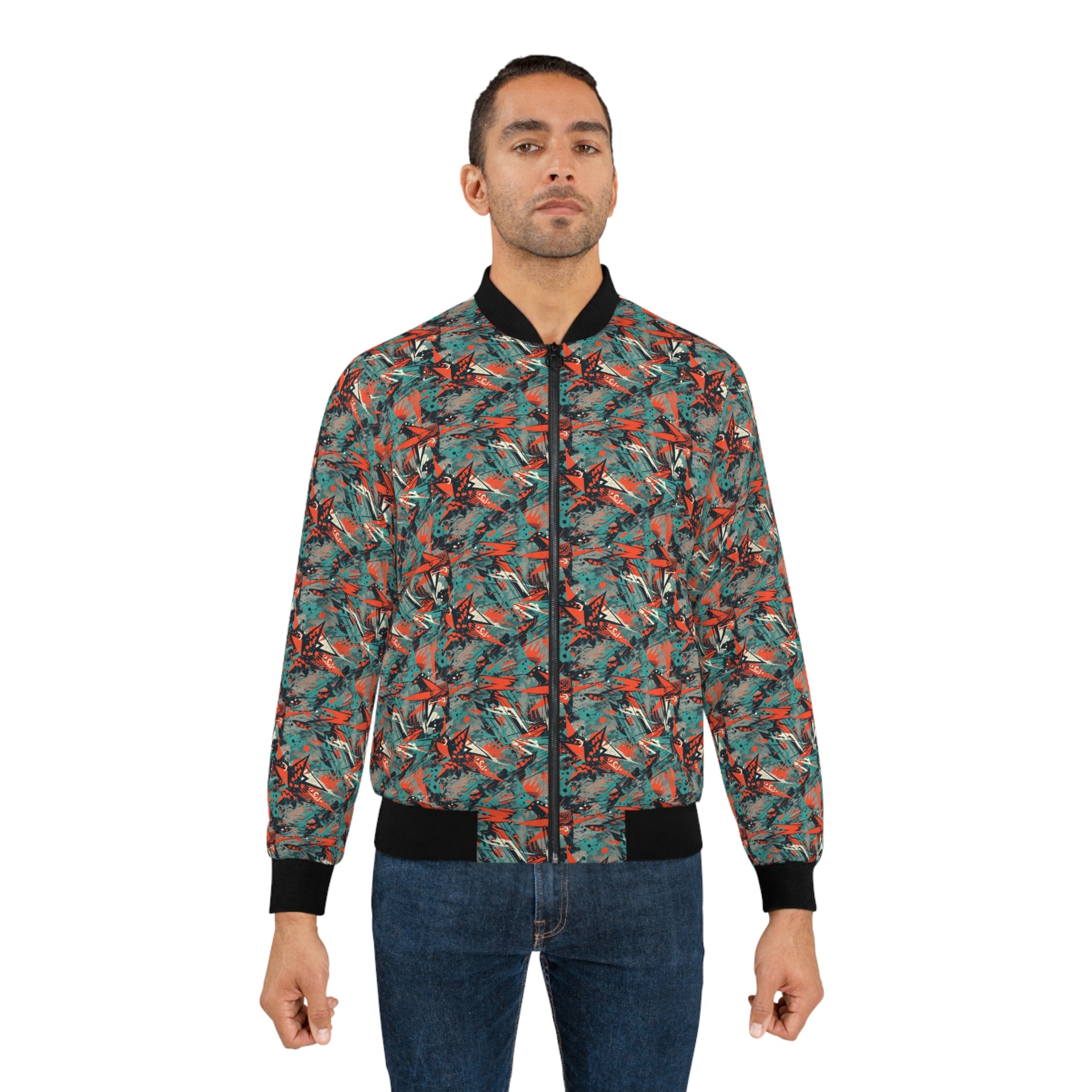 Concrete Canvas: Rock the City Streets in This Graffiti-Infused Bomber | Men's Bomber Jacket (AOP)