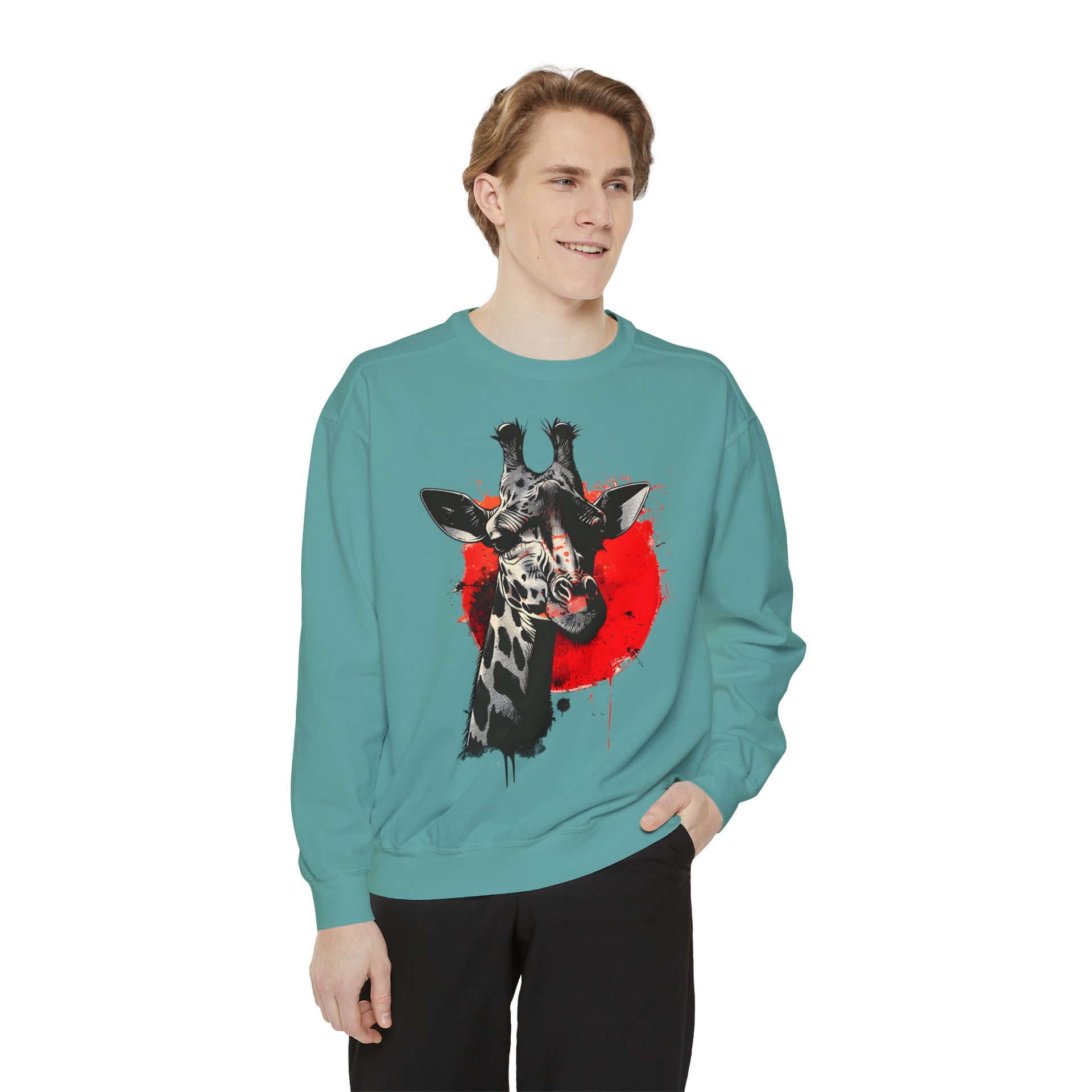 Sunshine Smiles: Embrace the Kawaii Charm of This Contoured Giraffe Sweatshirt