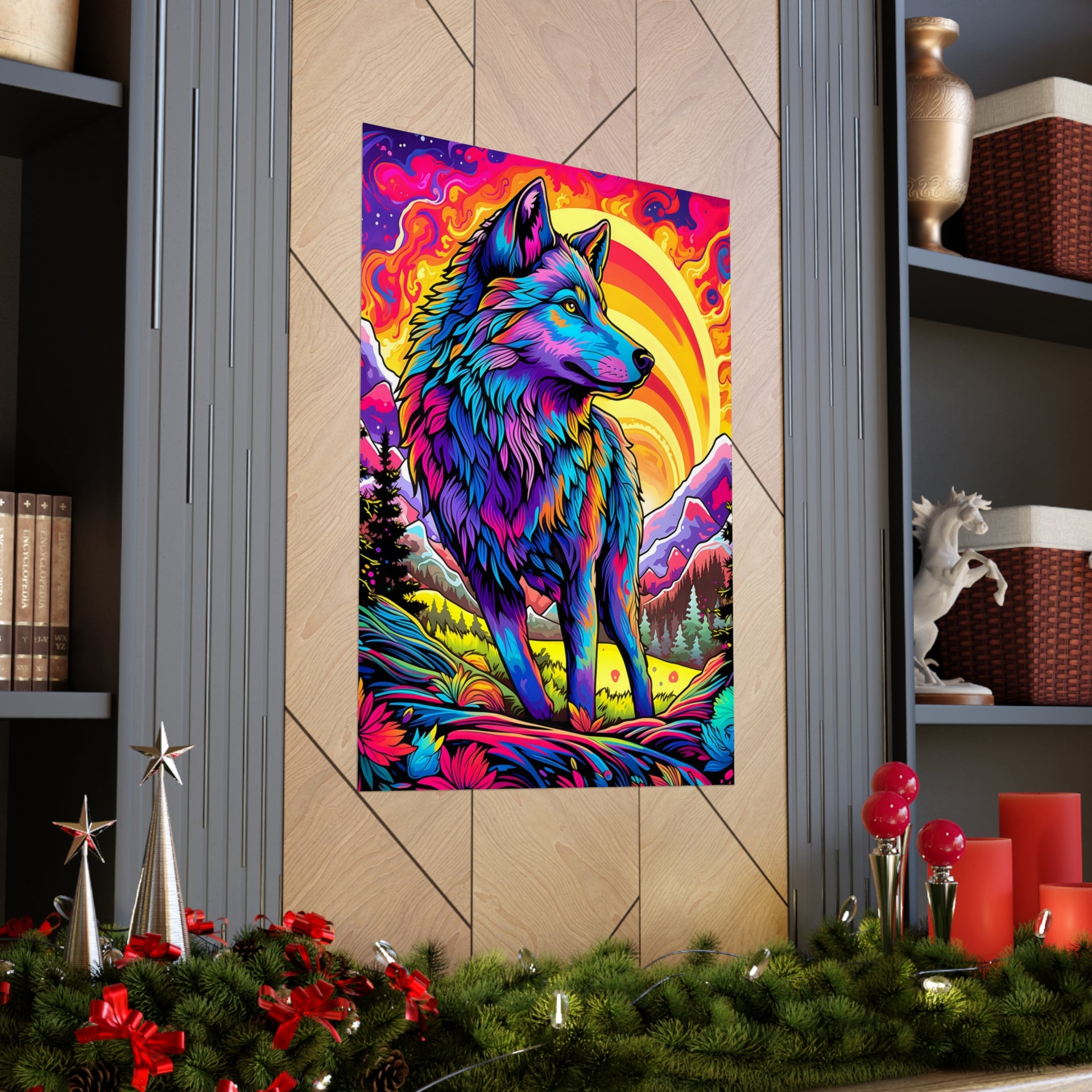 Embrace the Wild: Vintage Wolf Psychedelia Matte Posters