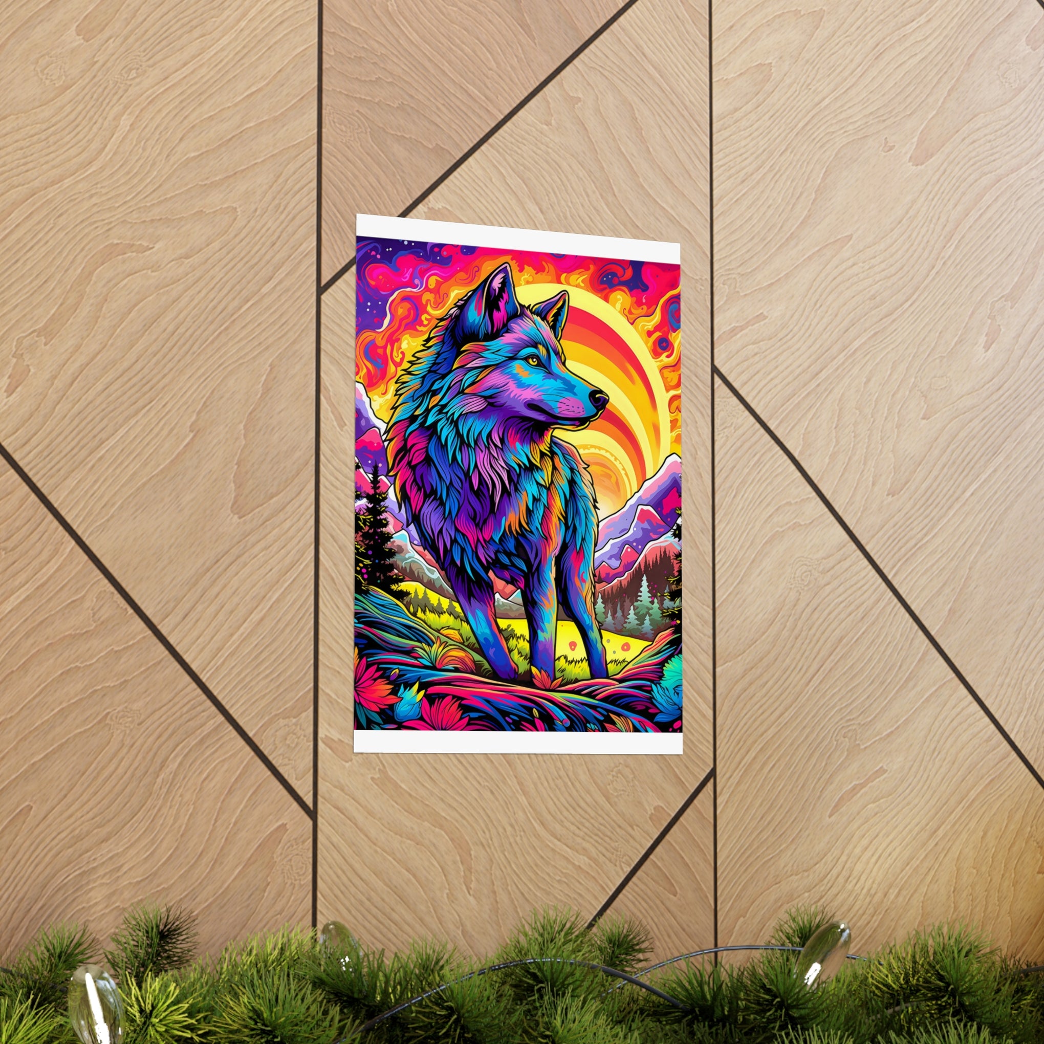 Embrace the Wild: Vintage Wolf Psychedelia Matte Posters