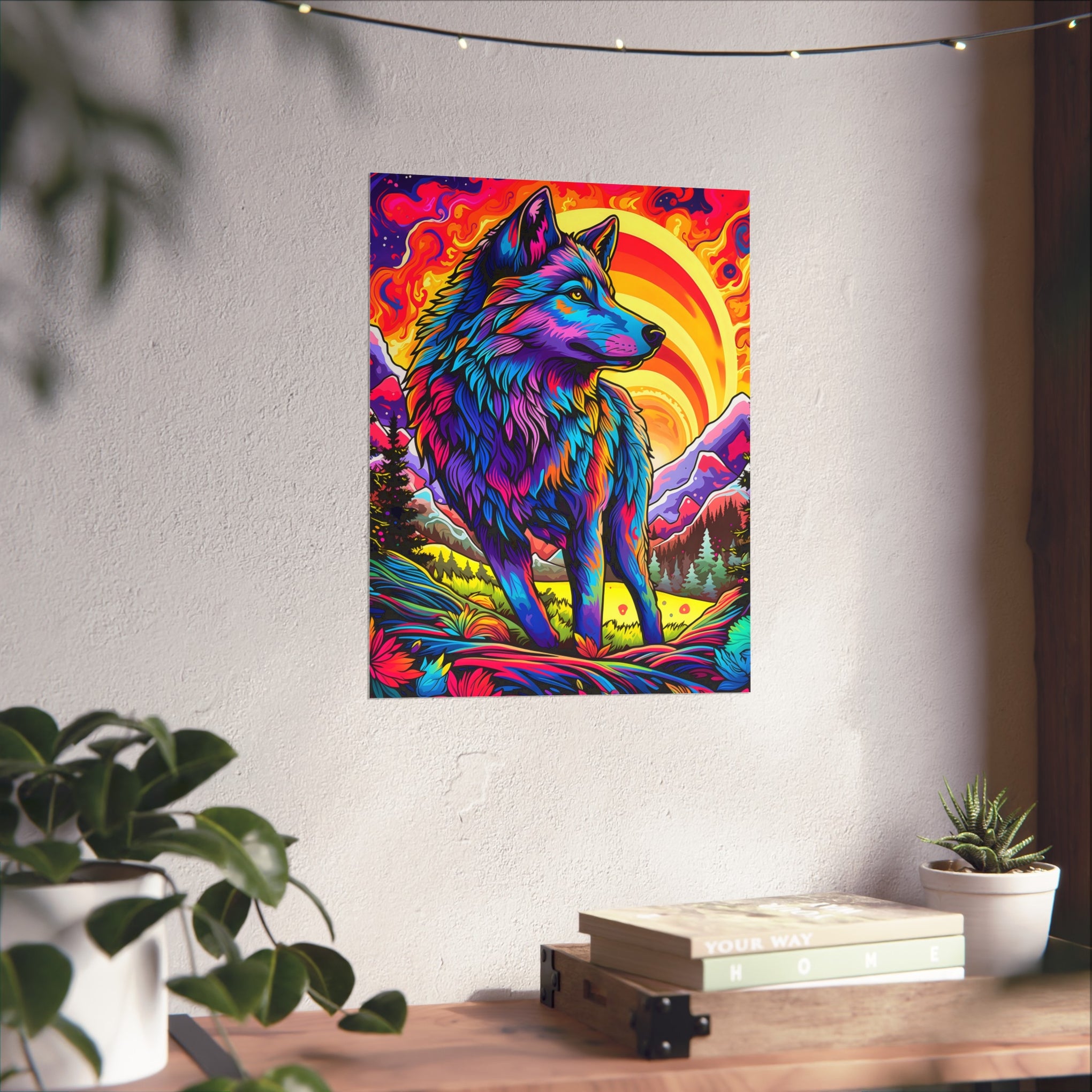 Embrace the Wild: Vintage Wolf Psychedelia Matte Posters