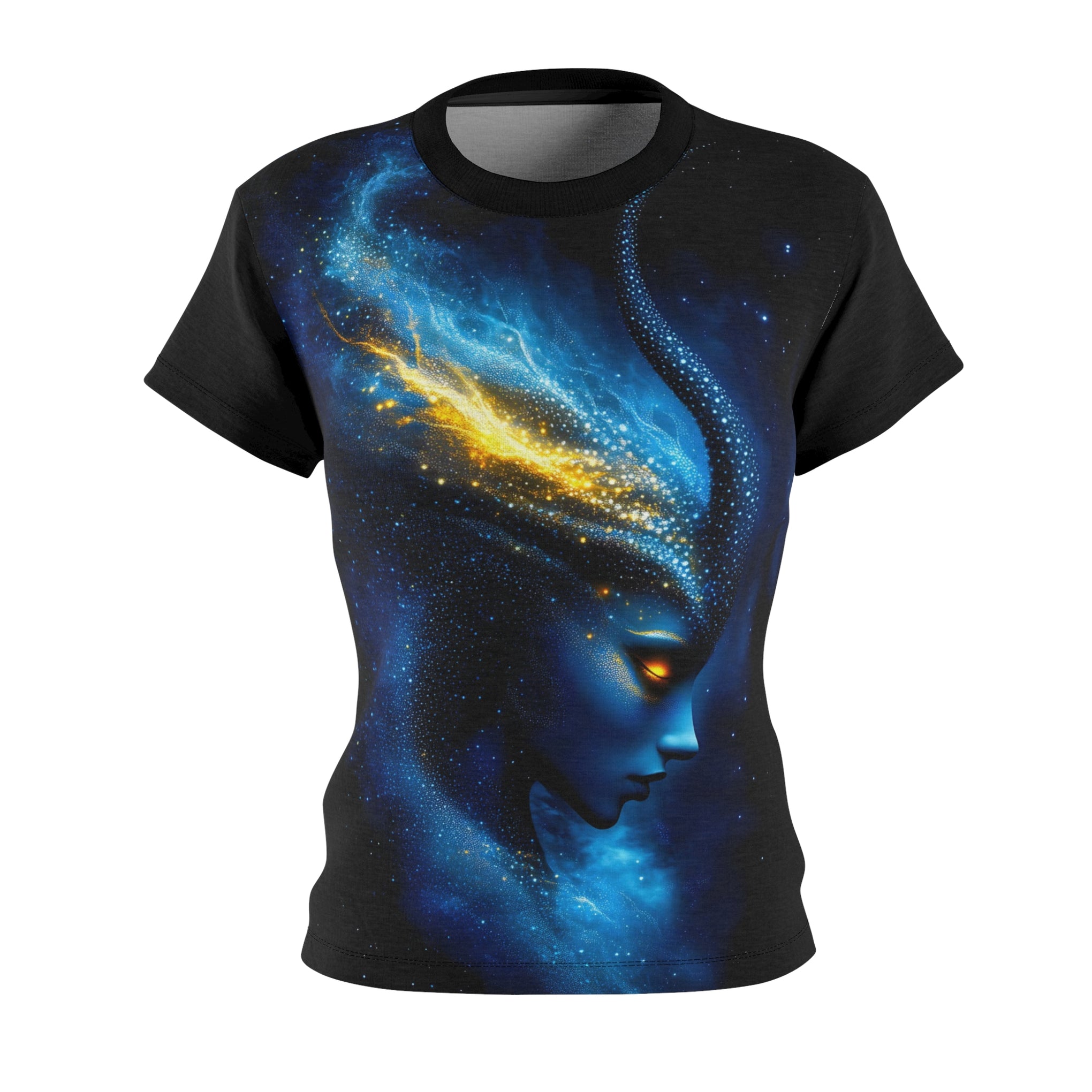 Celestial Goddess Women's Cut & Sew Tee - Embrace Your Cosmic Spirit