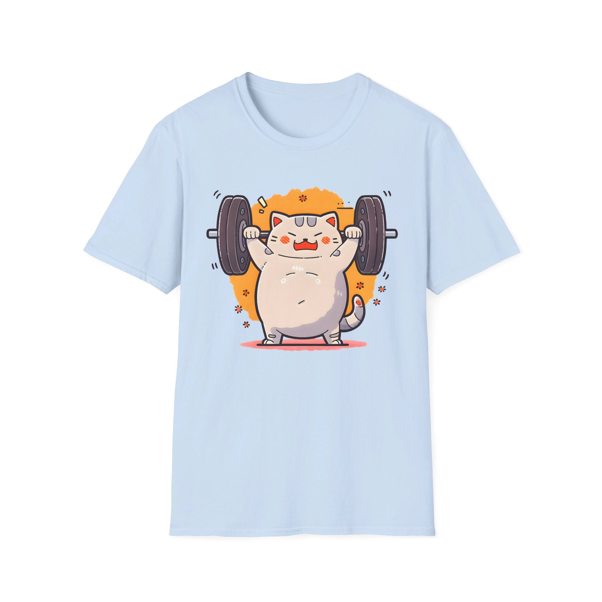 Purrfectly Strong: Weightlifting Cat Tee - Unleash Your Inner Meowcle Unisex Softstyle T-Shirt