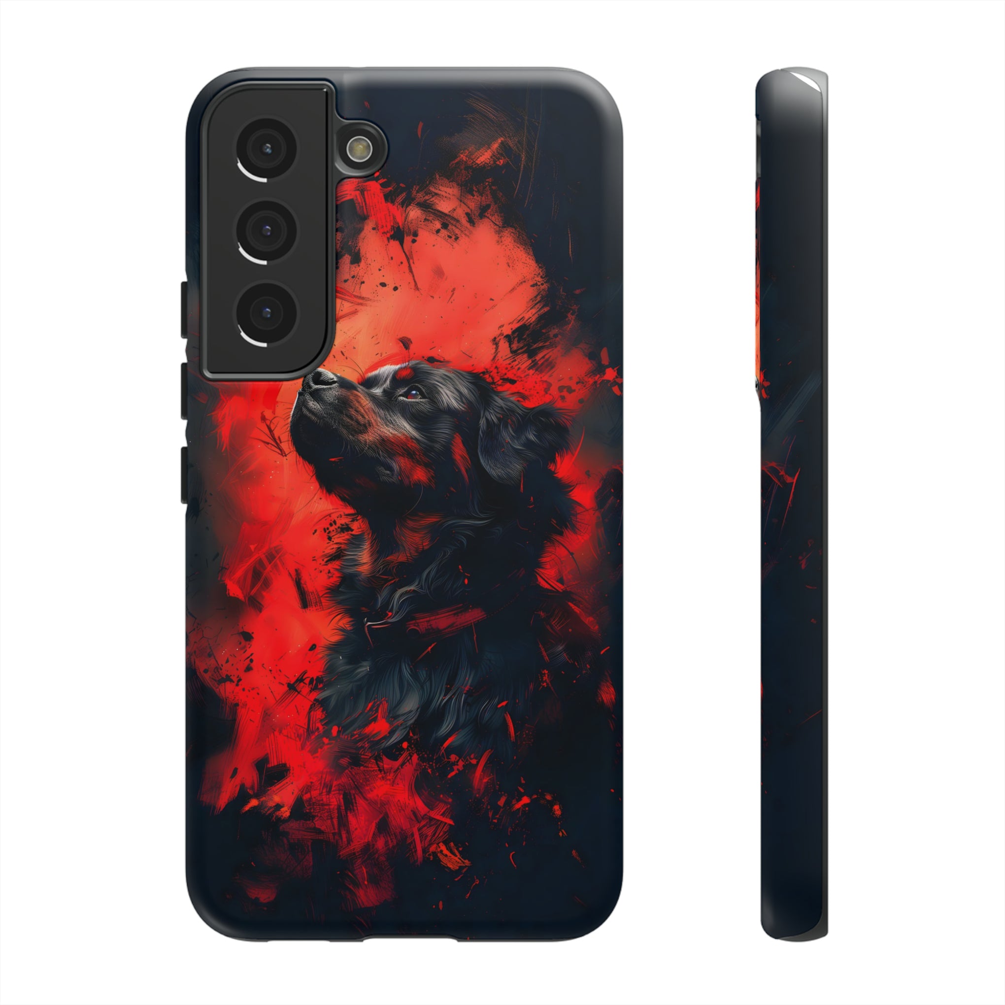 Unleash Your Device's Style with our Striking Black and Red Tough Phone Cases