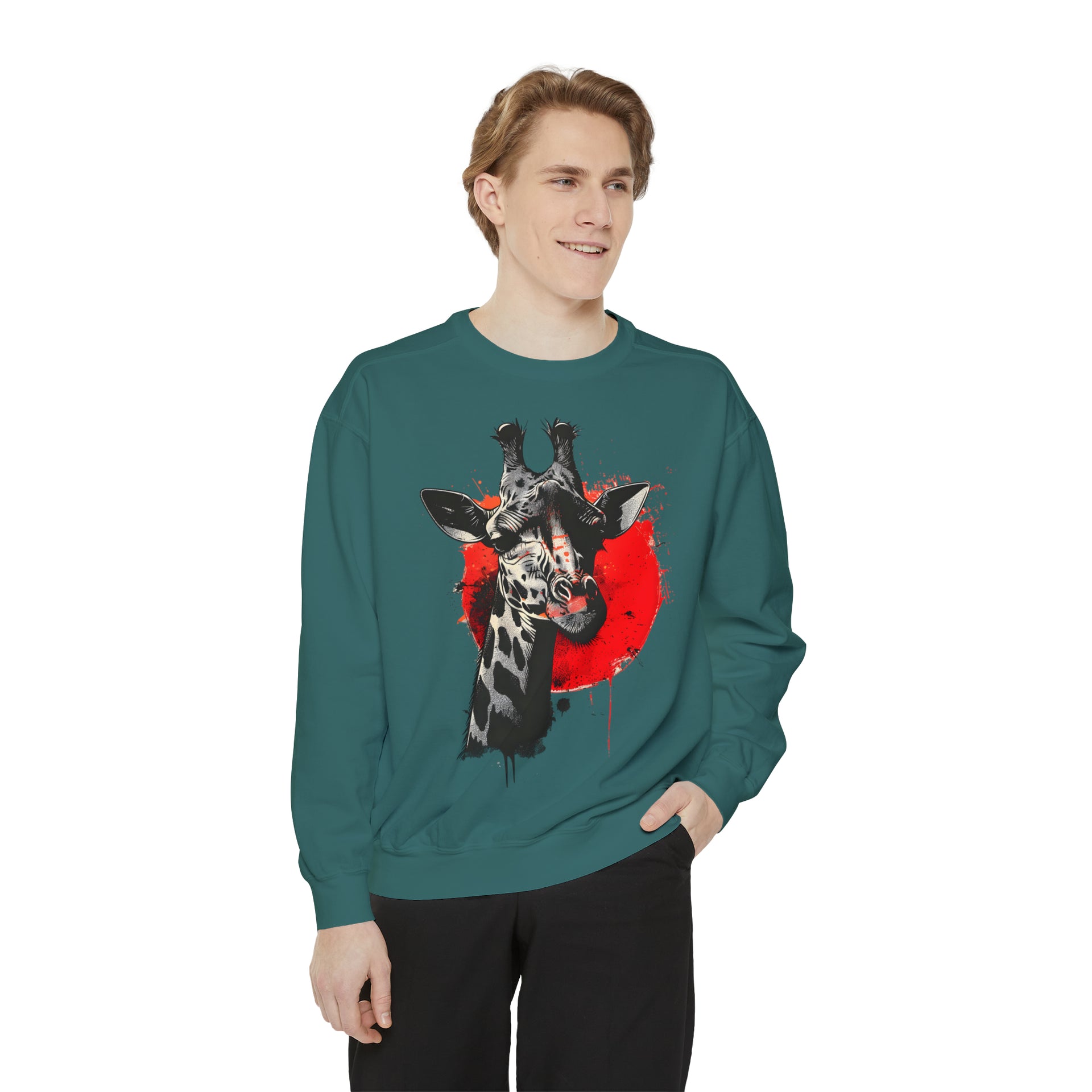 Sunshine Smiles: Embrace the Kawaii Charm of This Contoured Giraffe Sweatshirt