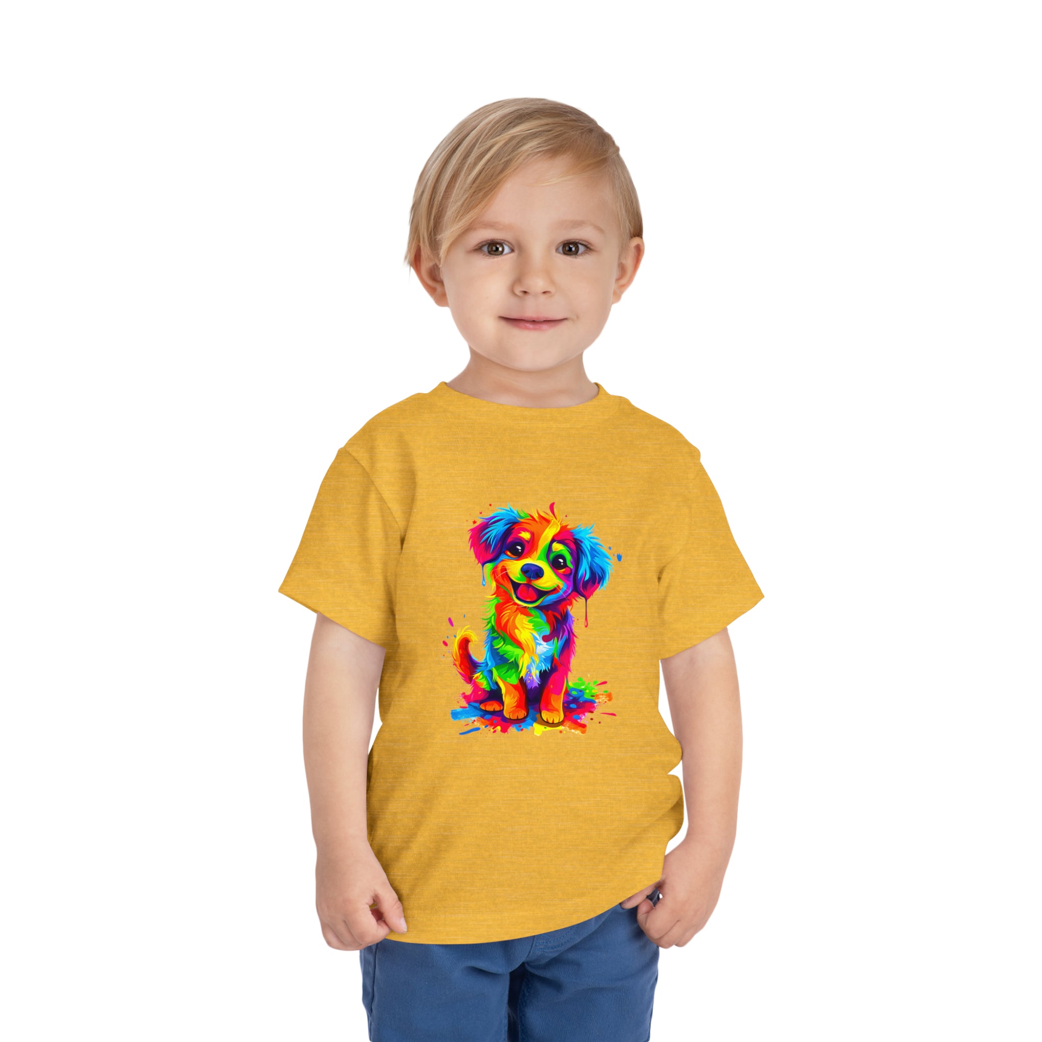 Rainbow Dreams: Disney-Inspired Happy Dog Cartoon | Toddler Short Sleeve Tee