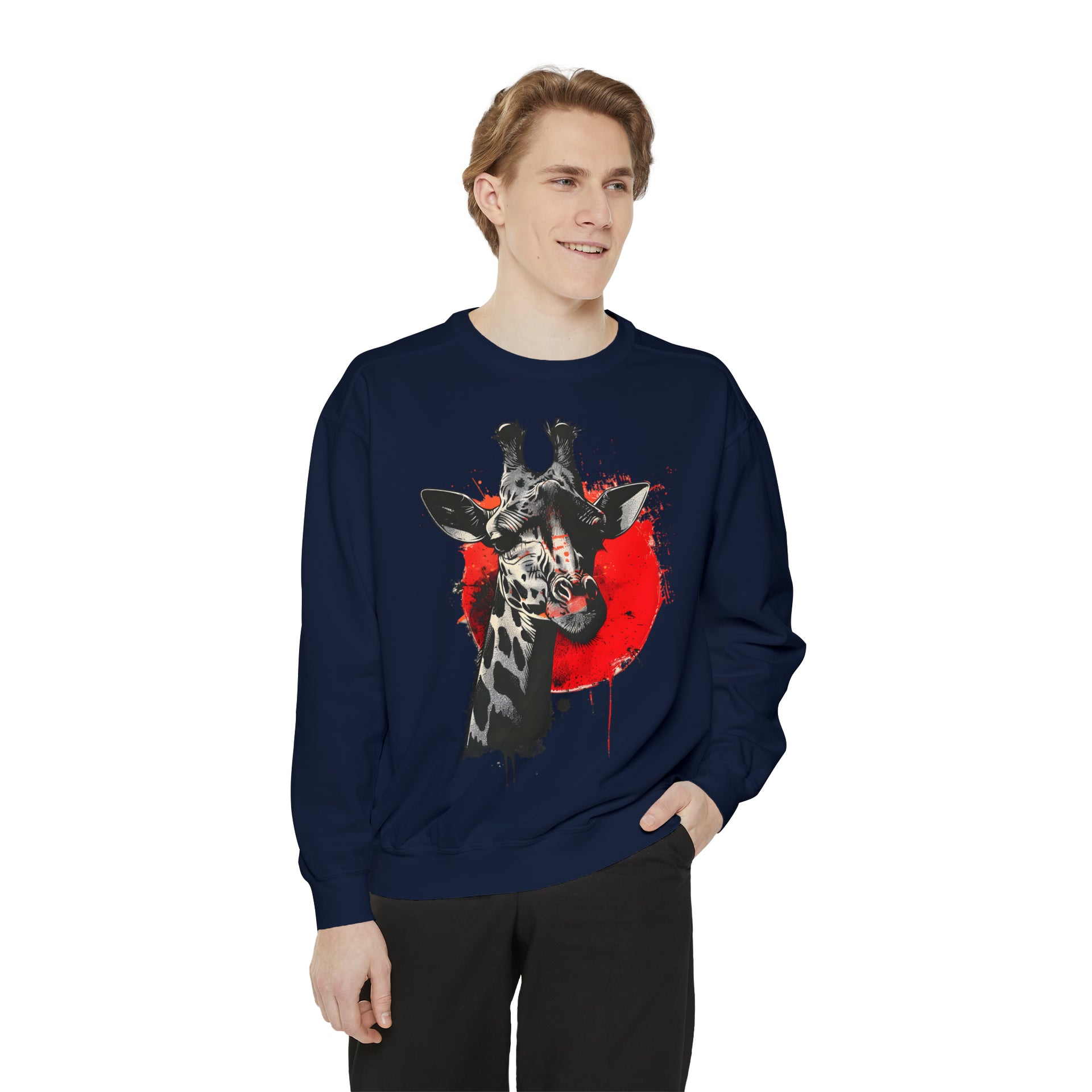 Sunshine Smiles: Embrace the Kawaii Charm of This Contoured Giraffe Sweatshirt