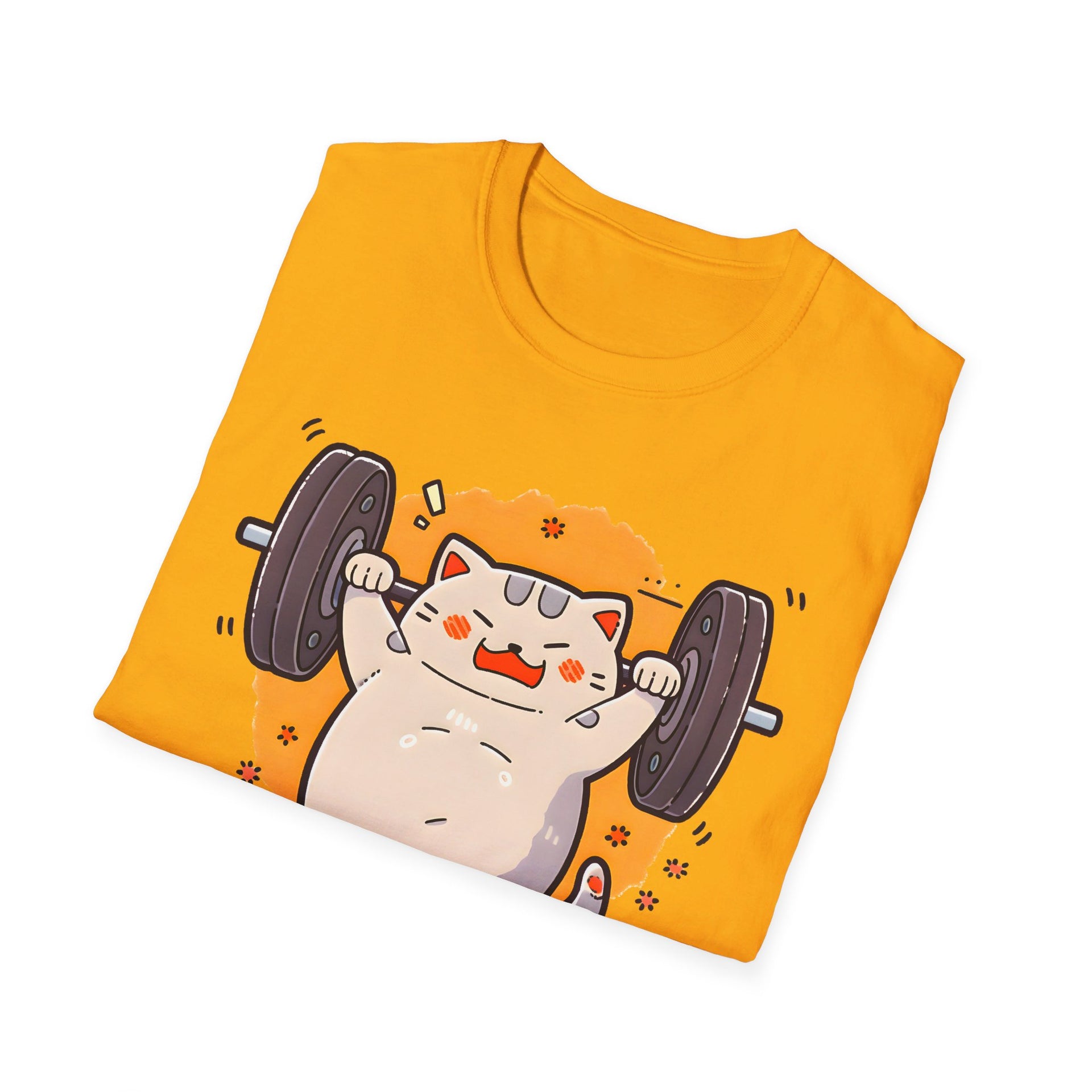 Purrfectly Strong: Weightlifting Cat Tee - Unleash Your Inner Meowcle Unisex Softstyle T-Shirt