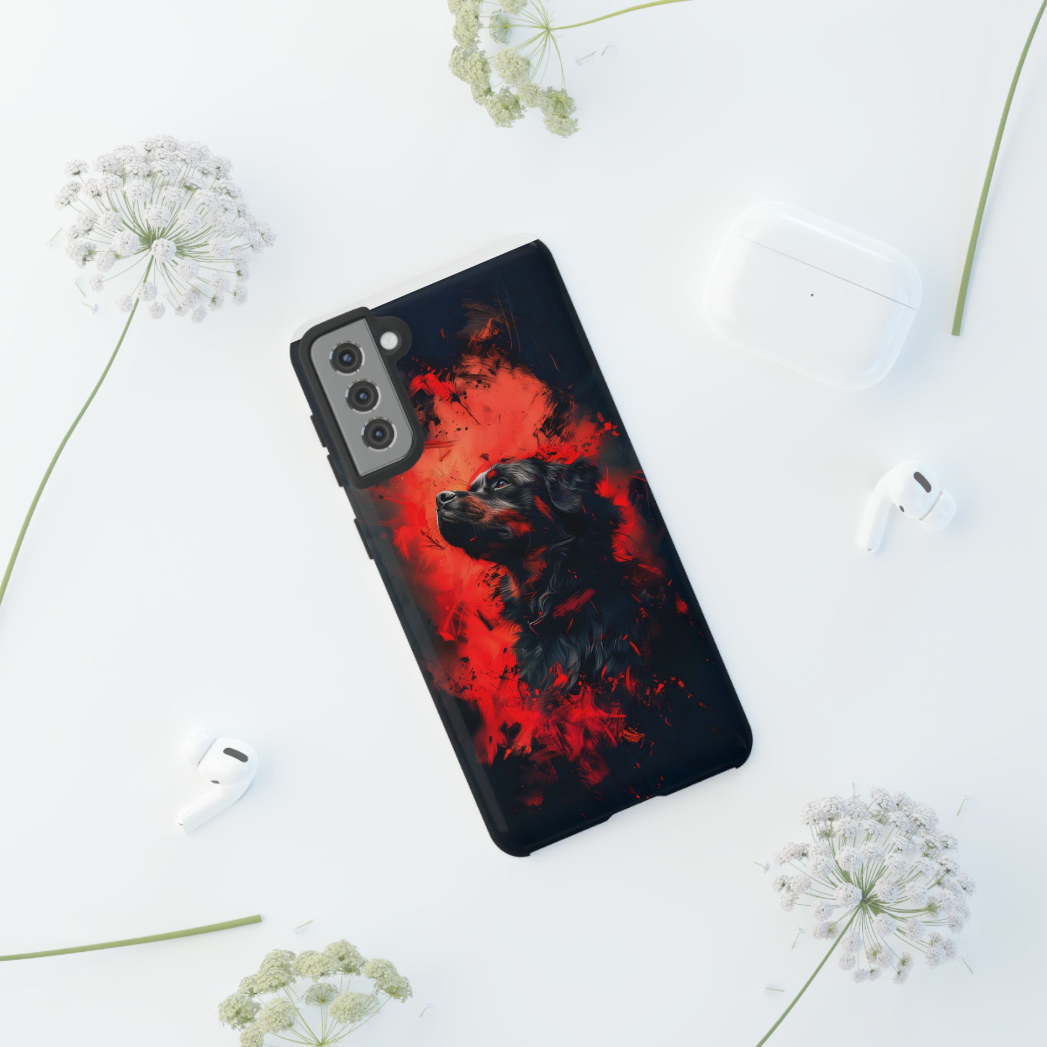 Unleash Your Device's Style with our Striking Black and Red Tough Phone Cases