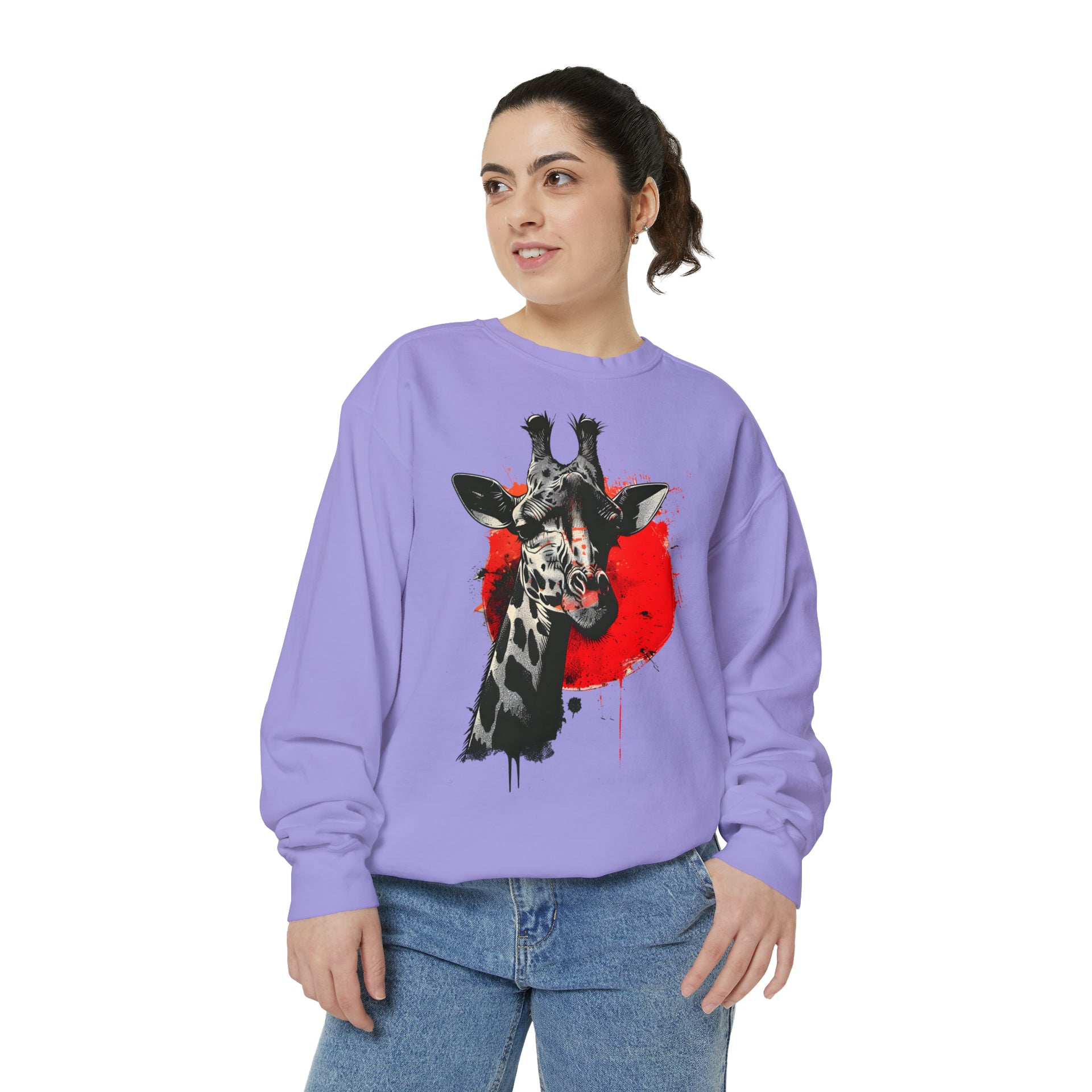 Sunshine Smiles: Embrace the Kawaii Charm of This Contoured Giraffe Sweatshirt