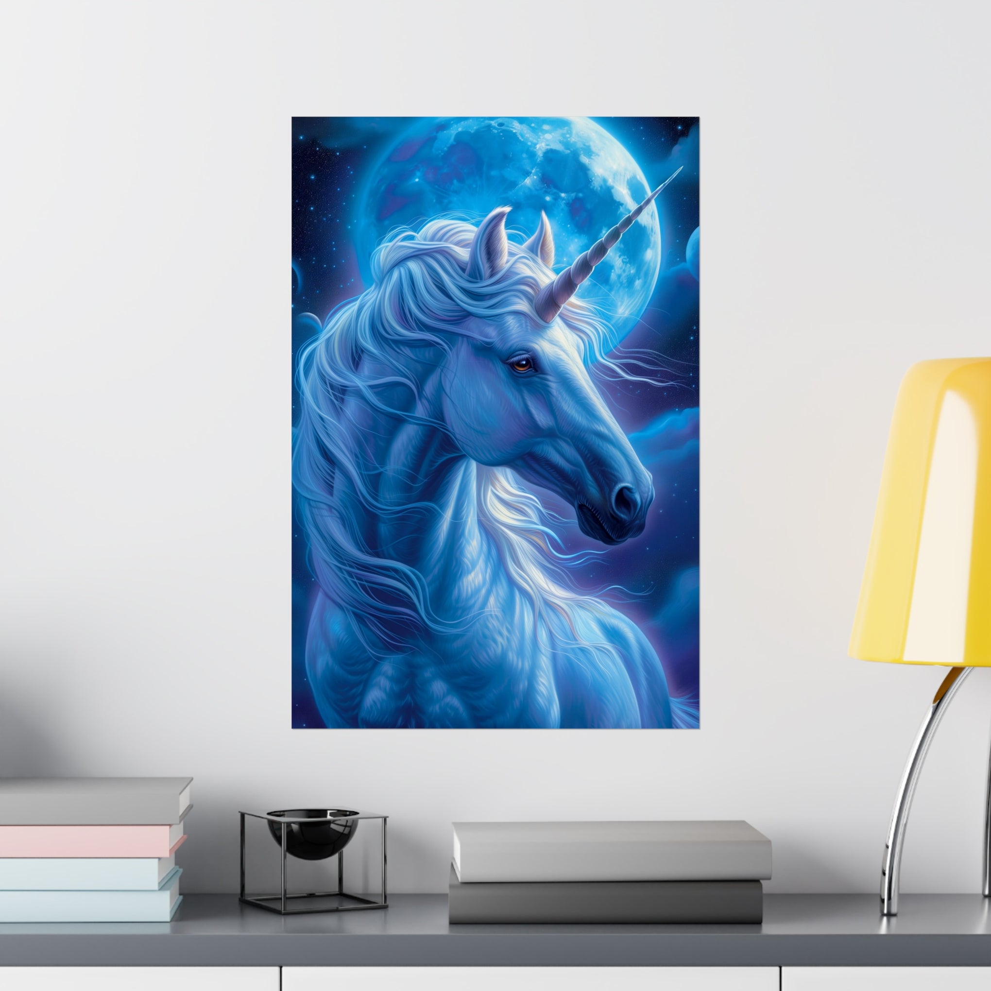 Supernatural Unicorn: Mystical Moonlight Matte Vertical Poster