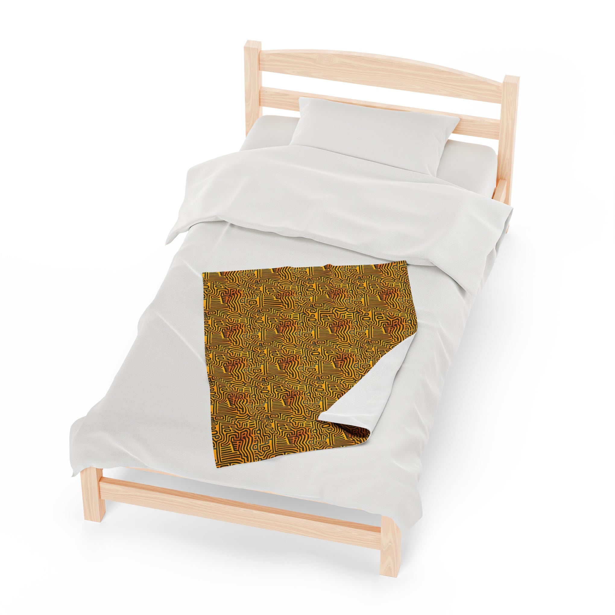 Sunset Dreams: Velveteen Plush Blanket with Optical Illusion Art