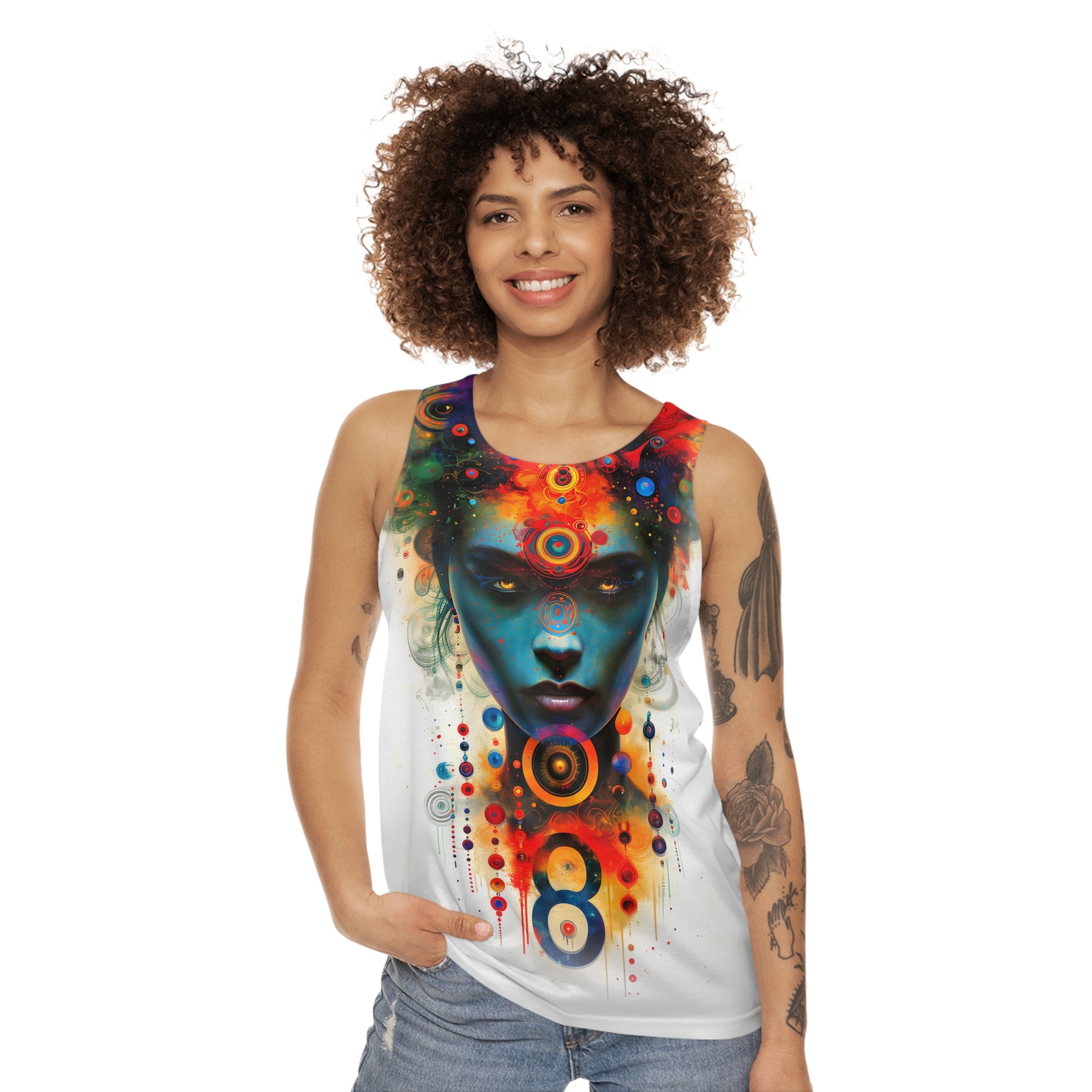 Radiating Grace: Wear Your Faith with Uplifting Light | Unisex Tank Top (AOP)