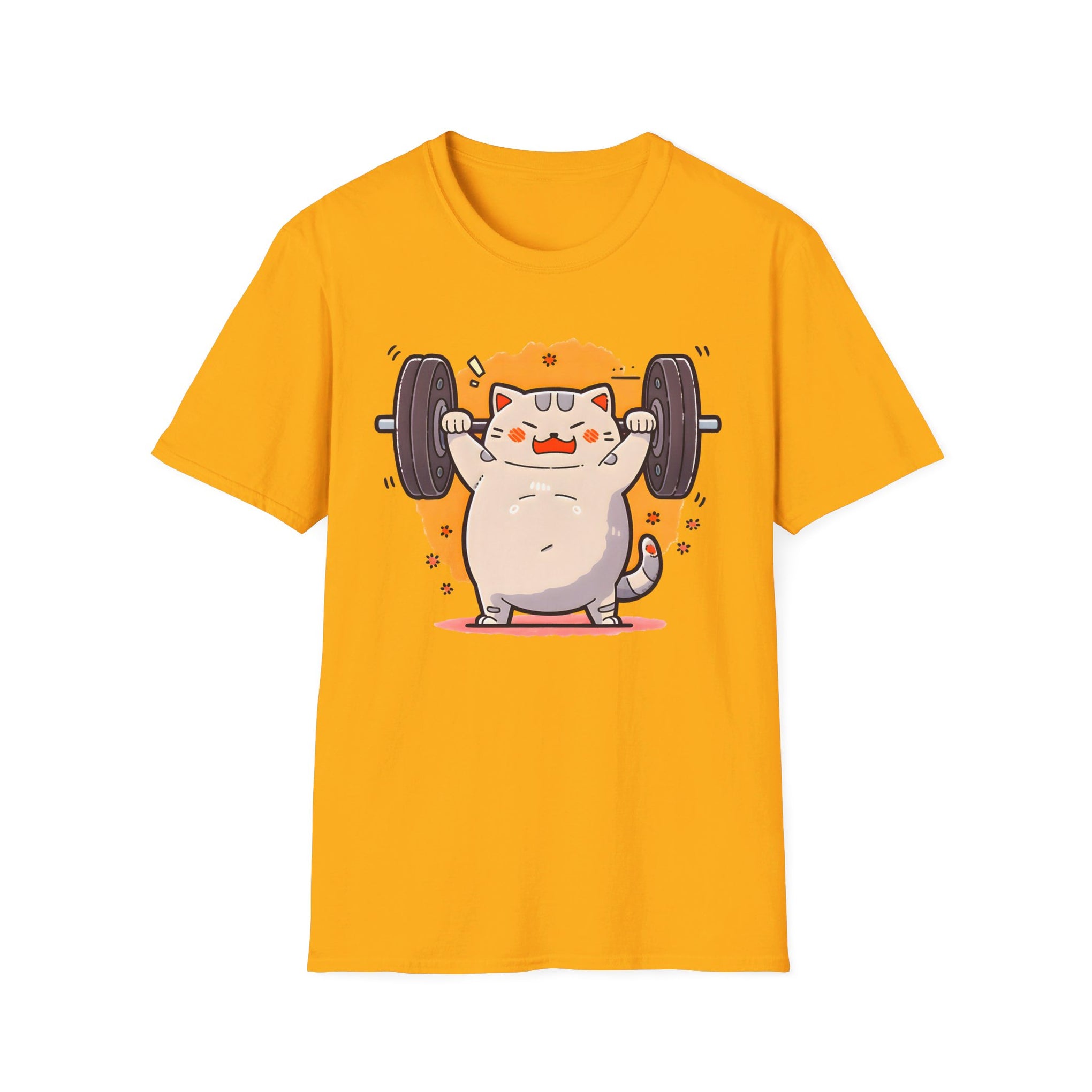 Purrfectly Strong: Weightlifting Cat Tee - Unleash Your Inner Meowcle Unisex Softstyle T-Shirt