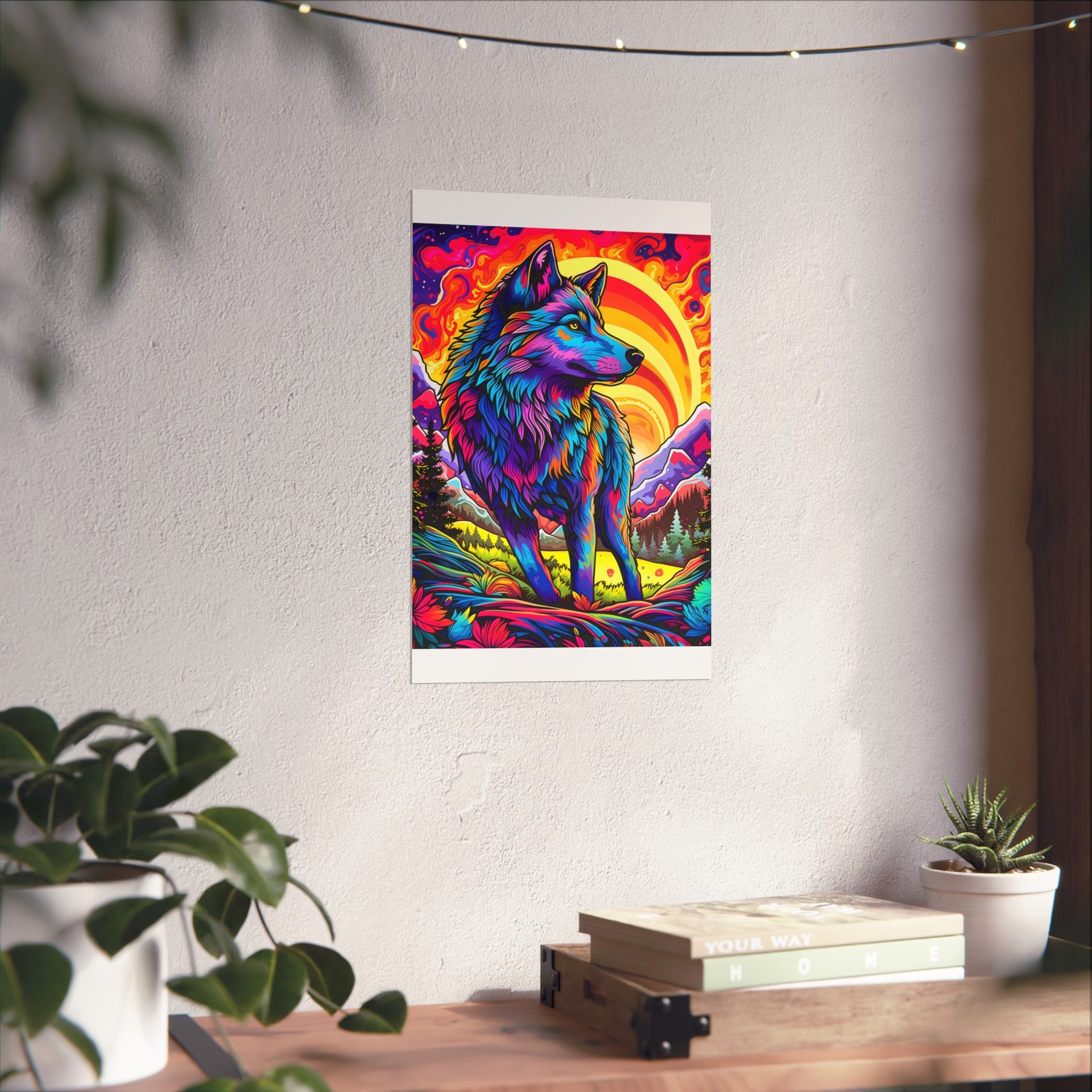 Embrace the Wild: Vintage Wolf Psychedelia Matte Posters