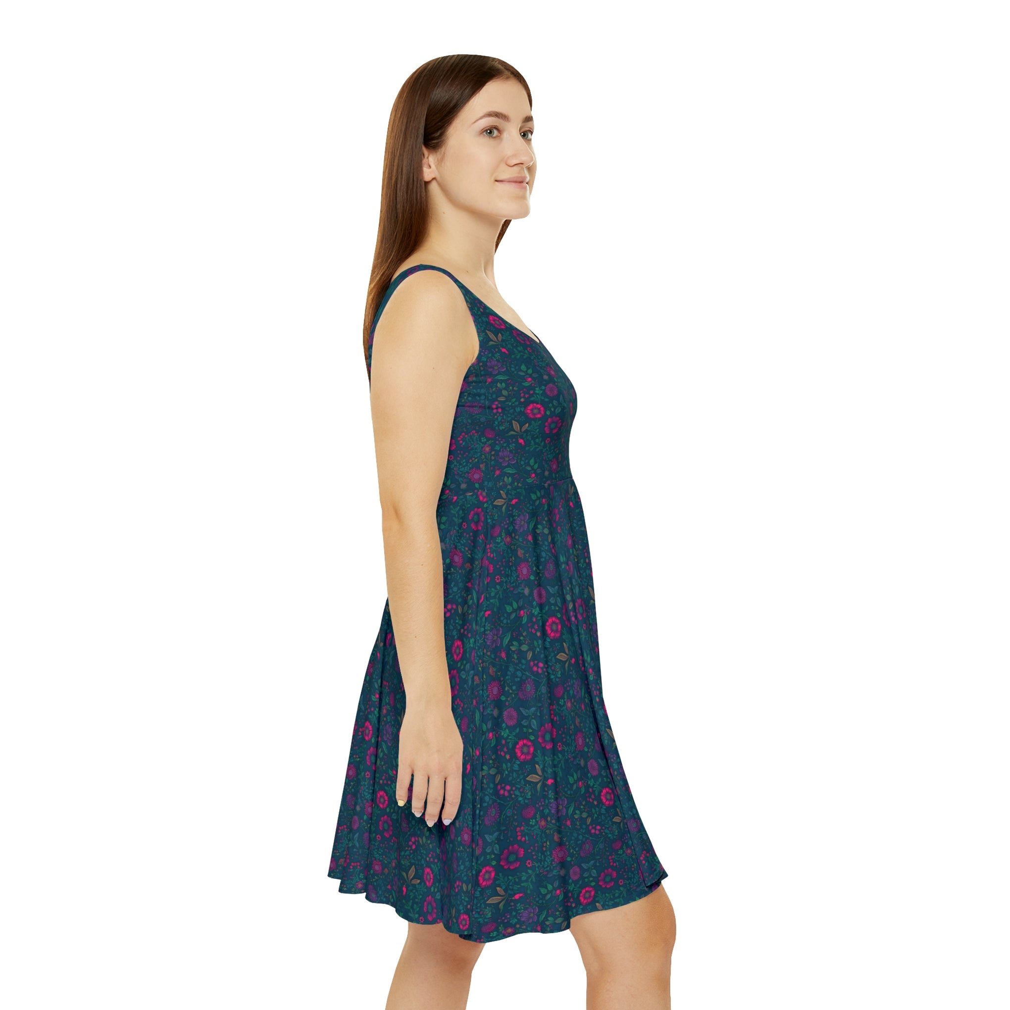 Enchanted Garden Women's Skater Dress: Botanical Harmony