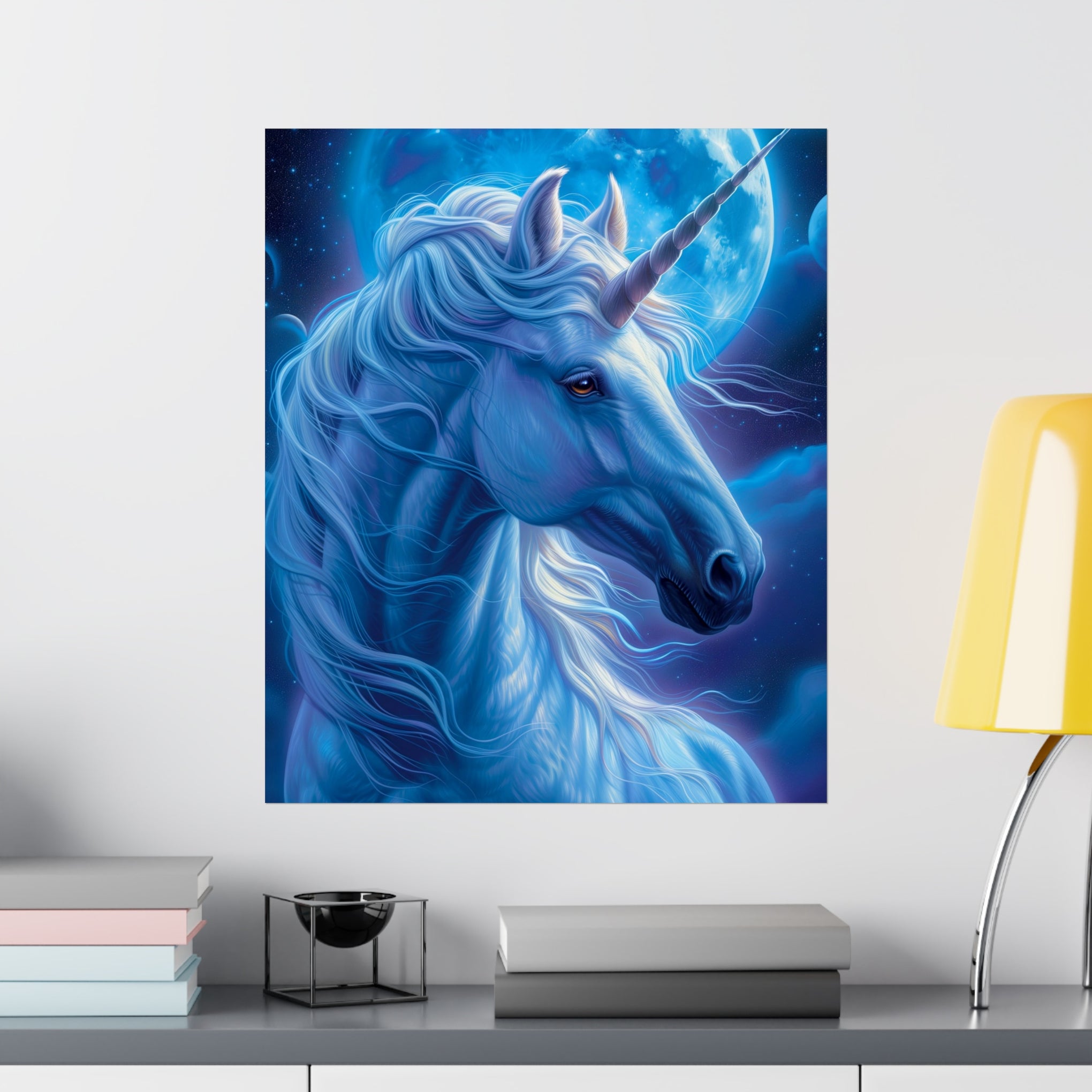 Supernatural Unicorn: Mystical Moonlight Matte Vertical Poster