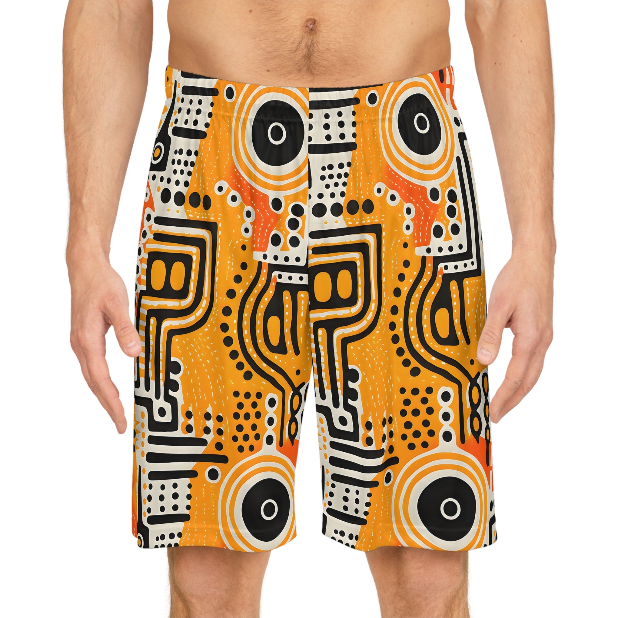 Psychedelic Symmetry: Keith Haring Inspired Basketball Shorts (AOP)