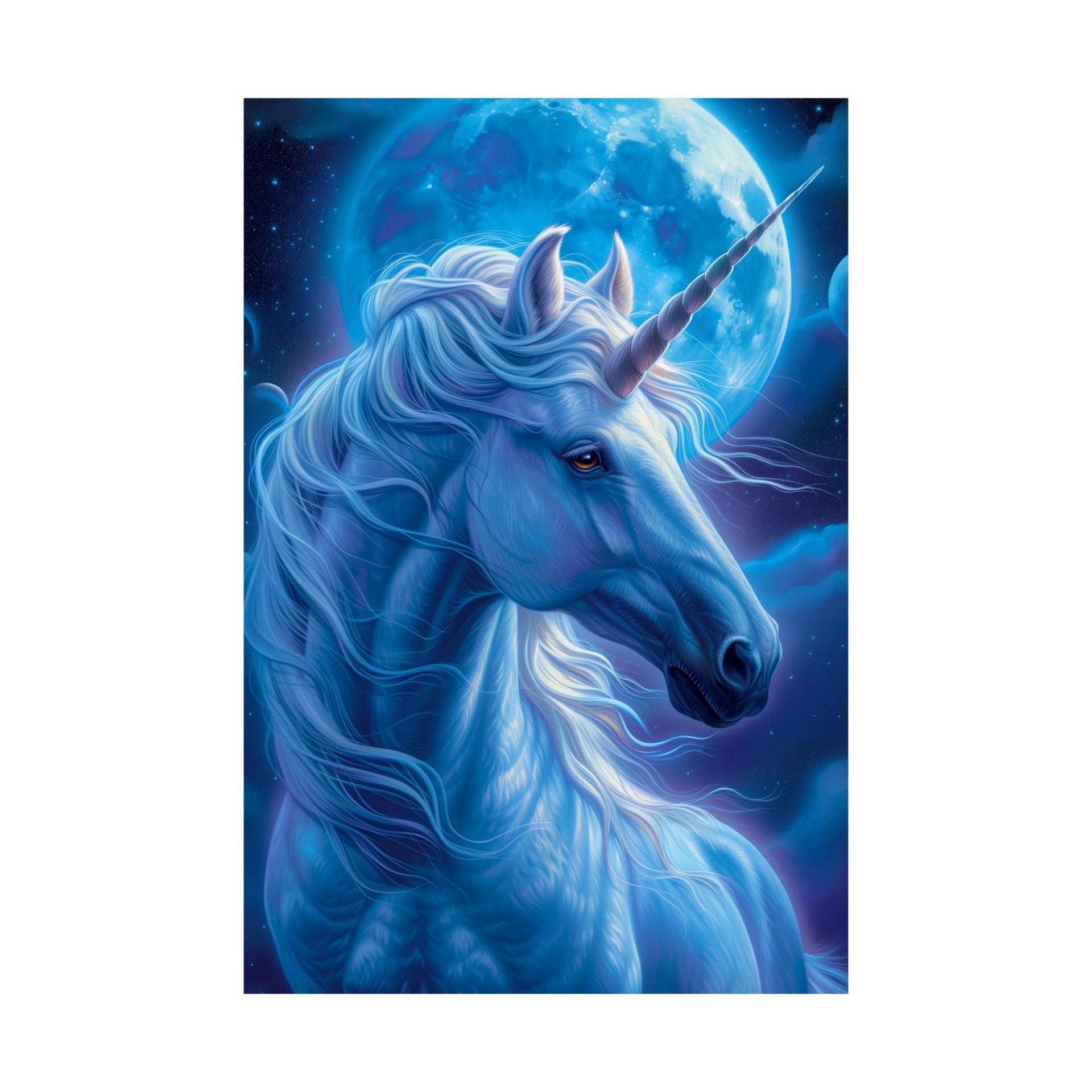 Supernatural Unicorn: Mystical Moonlight Matte Vertical Poster