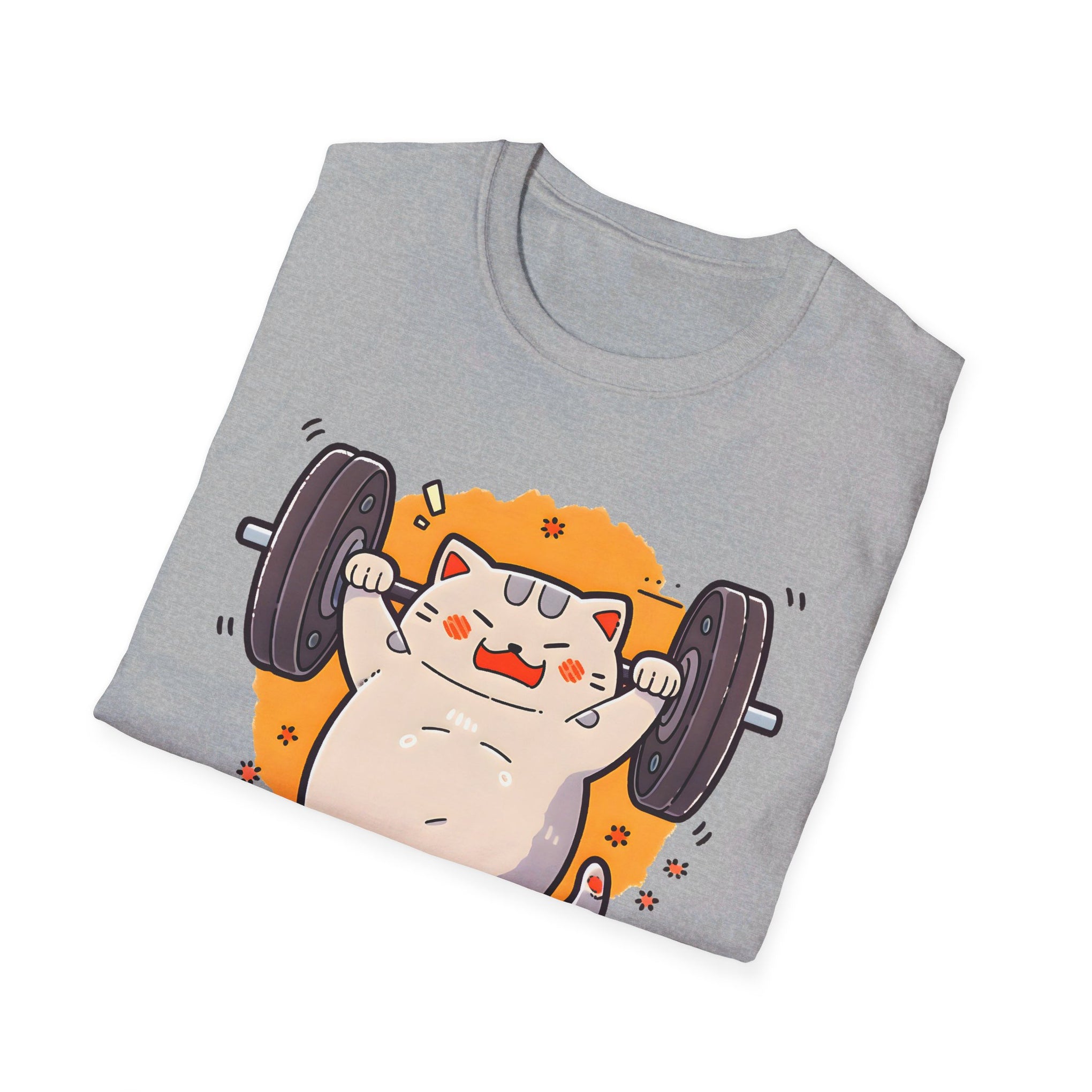 Purrfectly Strong: Weightlifting Cat Tee - Unleash Your Inner Meowcle Unisex Softstyle T-Shirt