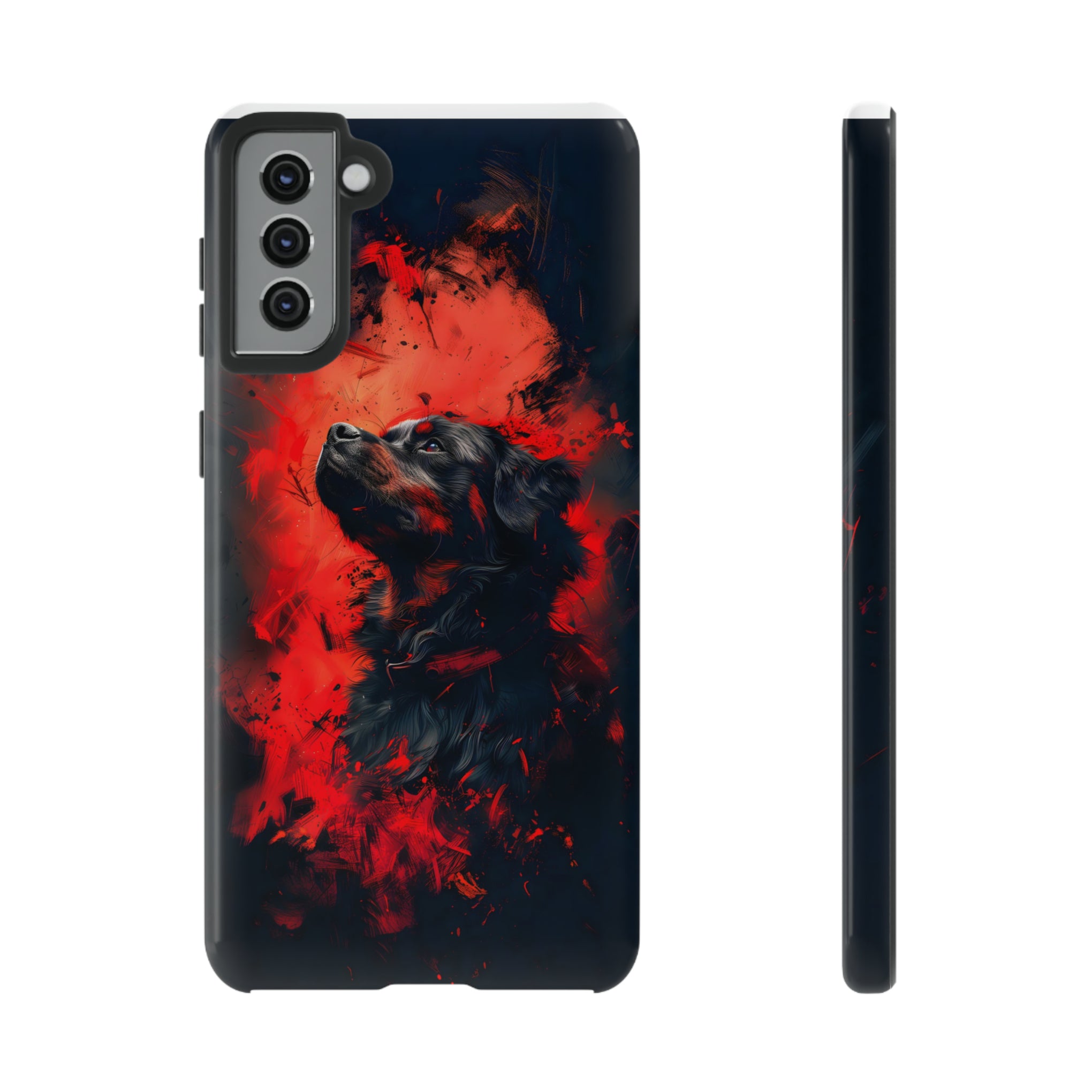 Unleash Your Device's Style with our Striking Black and Red Tough Phone Cases