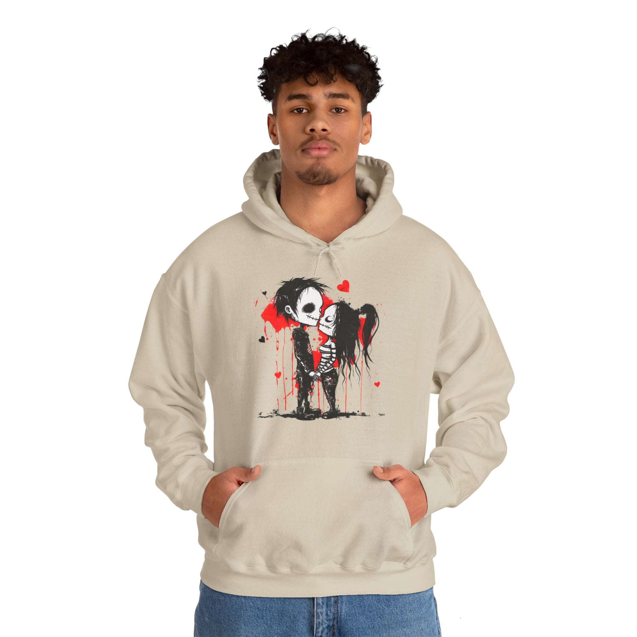 Unleash Your Inner Rebel: Love Bites Back in This Punk Valentine's Hoodie | Unisex Heavy Blend™ Hooded Sweatshirt