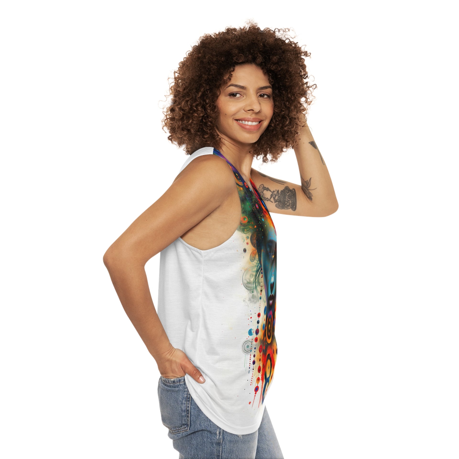 Radiating Grace: Wear Your Faith with Uplifting Light | Unisex Tank Top (AOP)