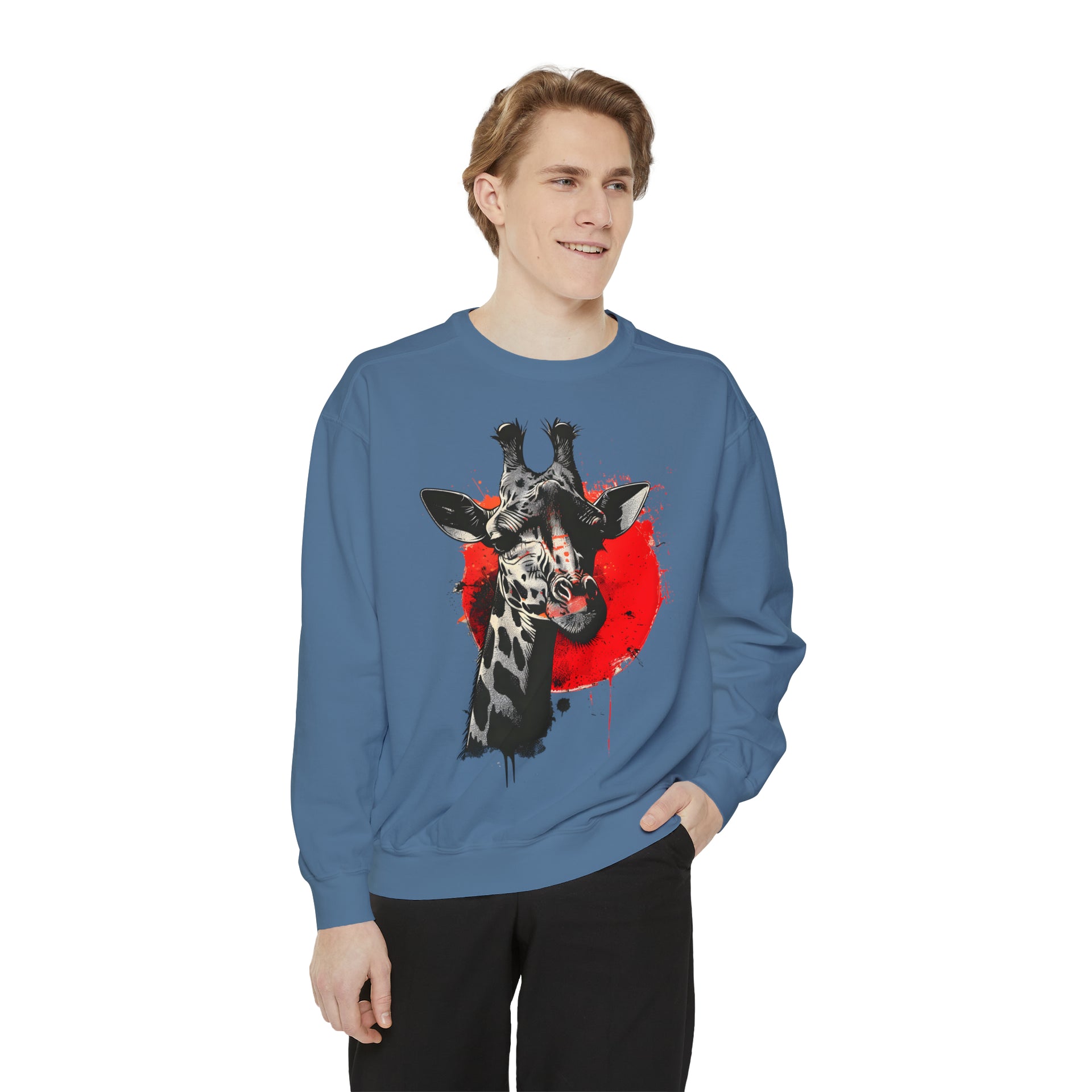 Sunshine Smiles: Embrace the Kawaii Charm of This Contoured Giraffe Sweatshirt