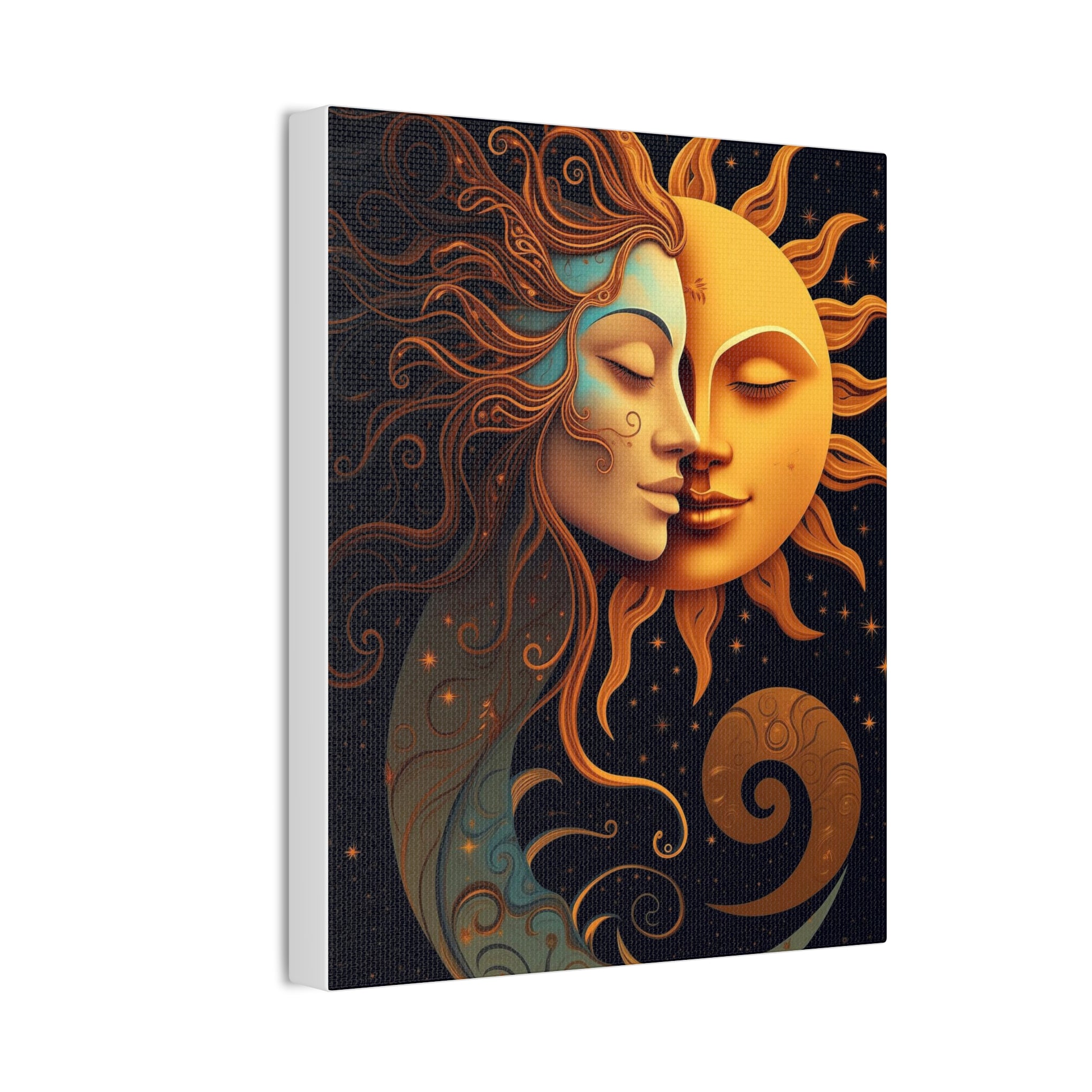 Celestial Harmony: Sun & Moon Canvas Print