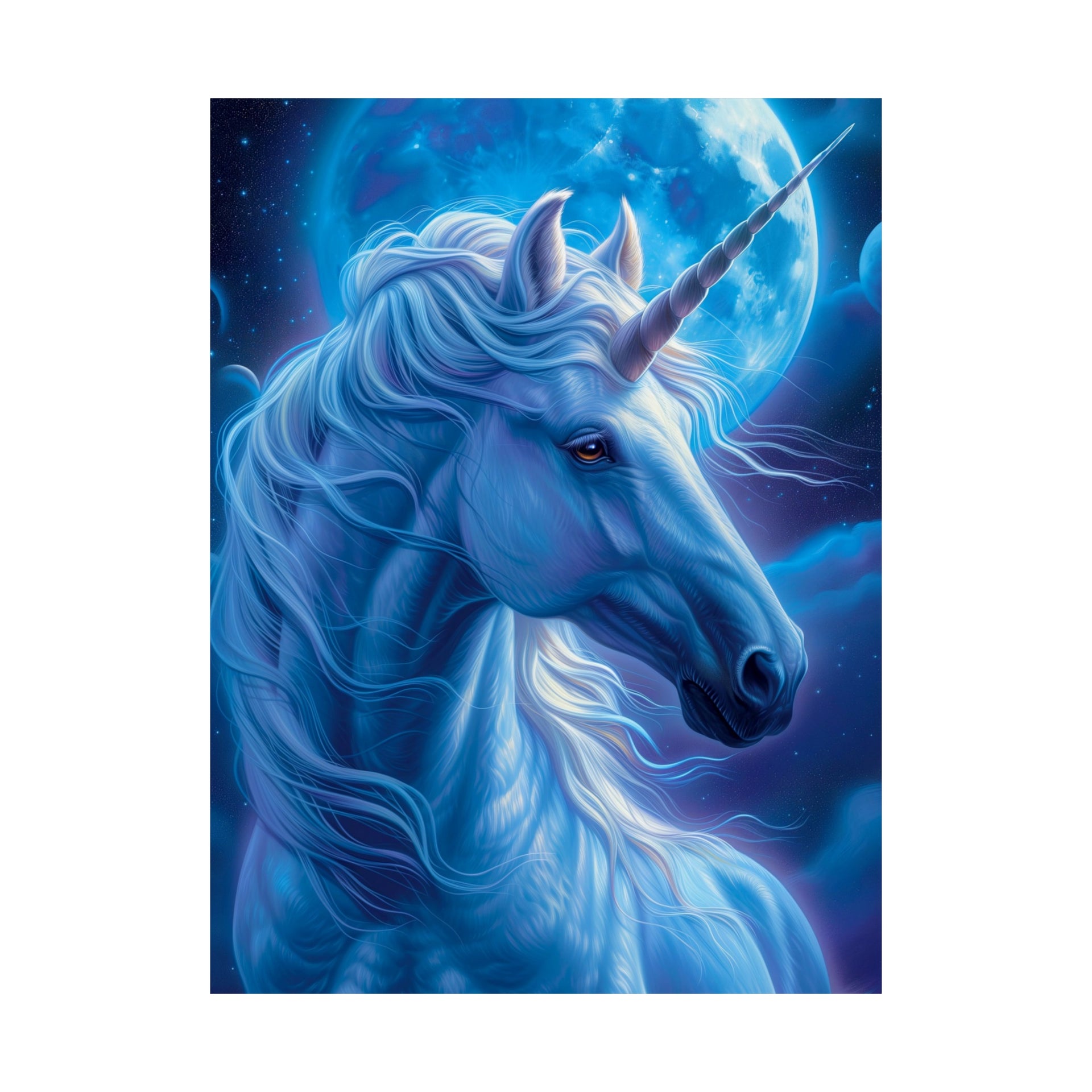 Supernatural Unicorn: Mystical Moonlight Matte Vertical Poster