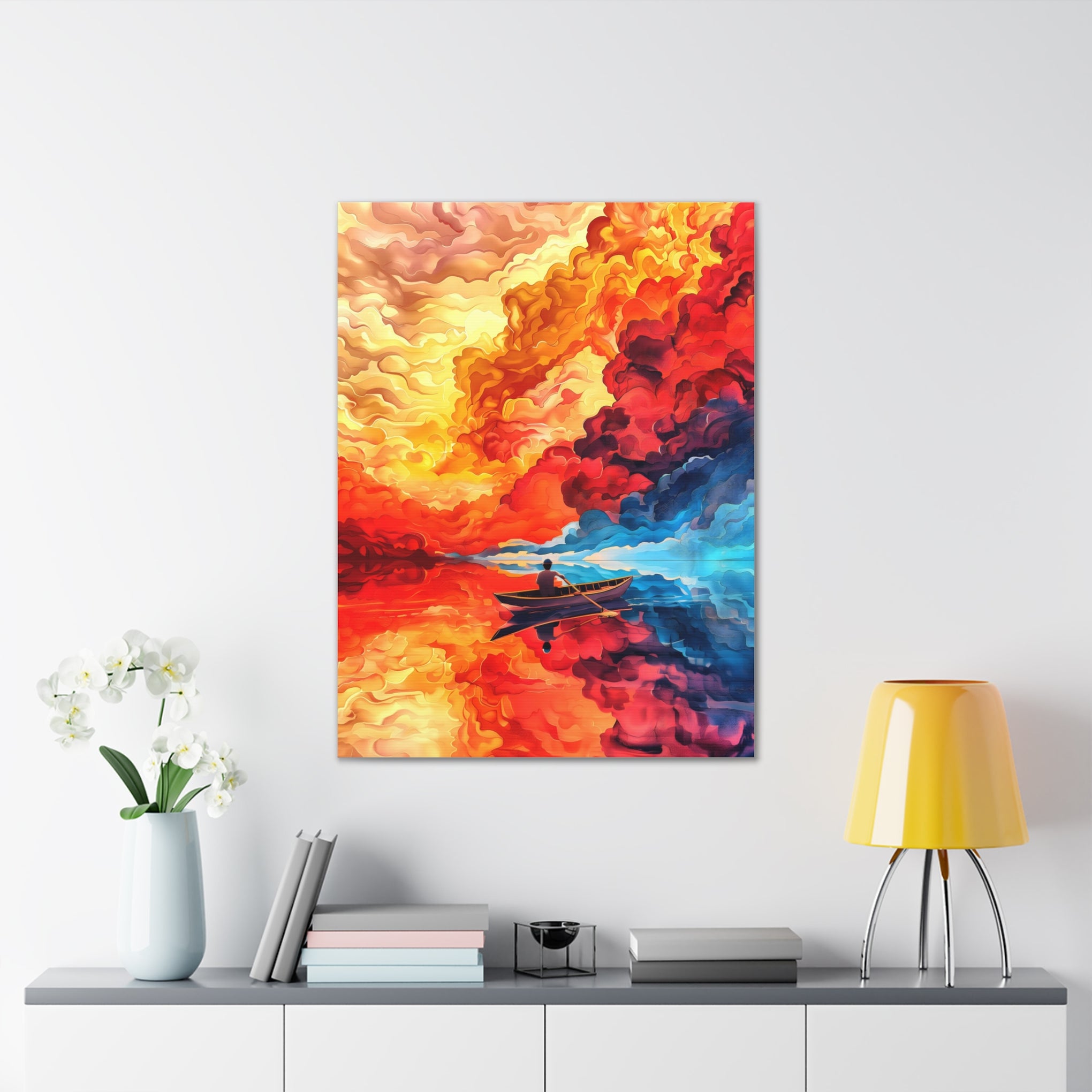 Voyage of Wonder: Mesmerizing Boat Journey Canvas Print Stretched, 0.75"