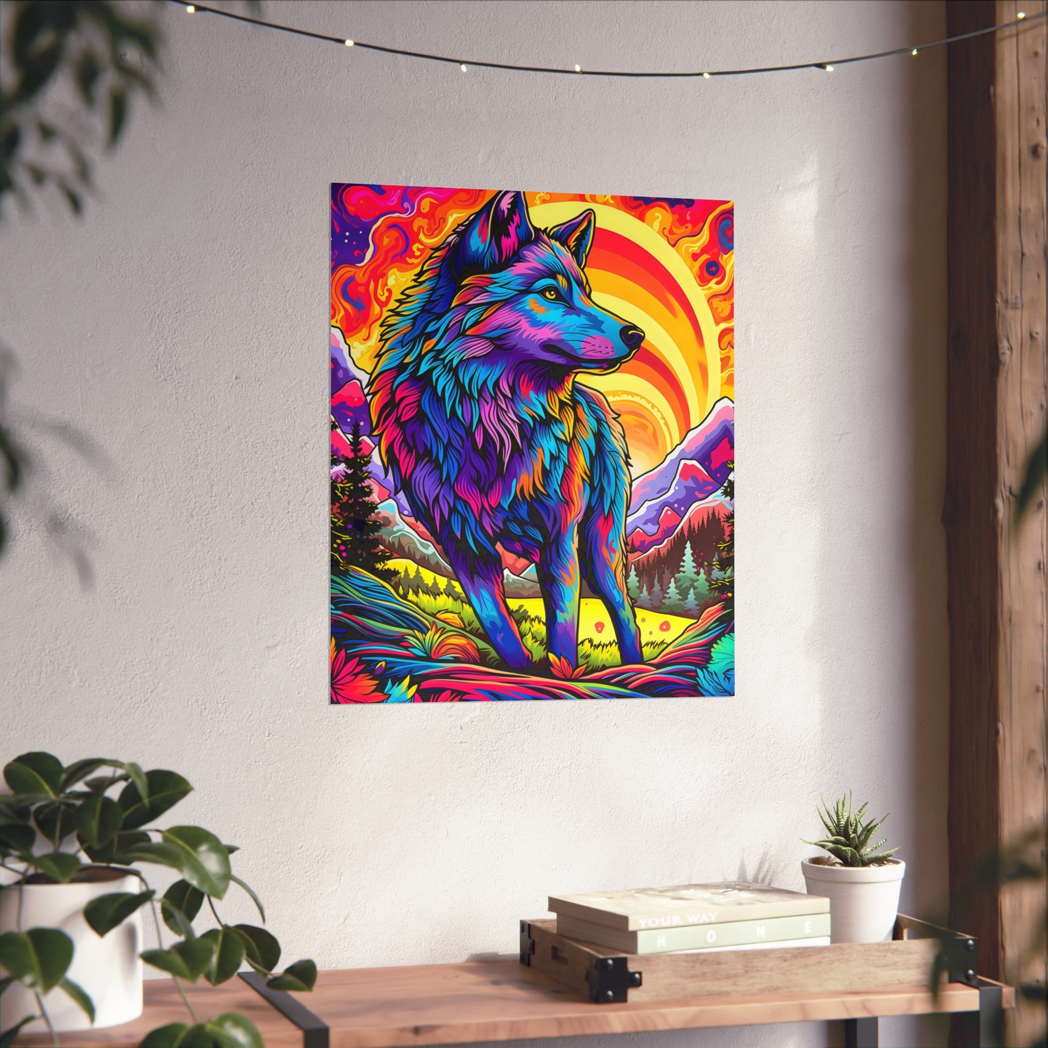 Embrace the Wild: Vintage Wolf Psychedelia Matte Posters