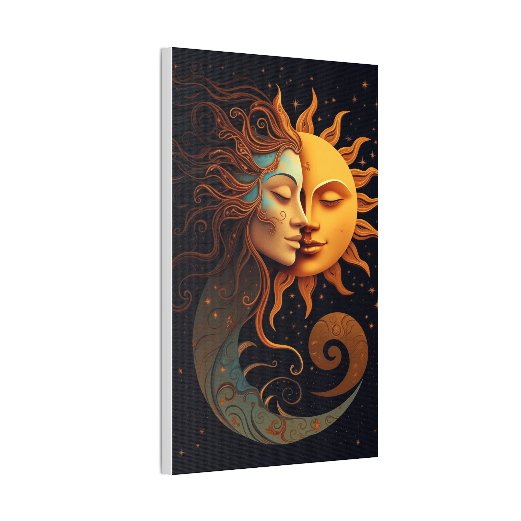 Celestial Harmony: Sun & Moon Canvas Print