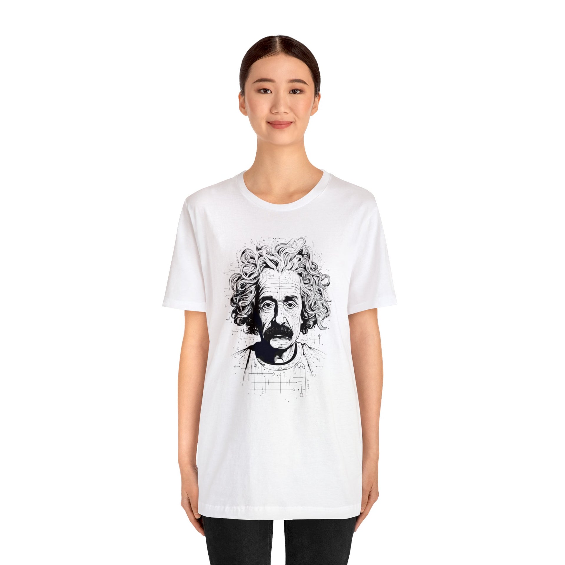 Channel Your Inner Genius: Unveil the Einstein Within with This Line Art Jersey | Unisex Jersey Short Sleeve Tee