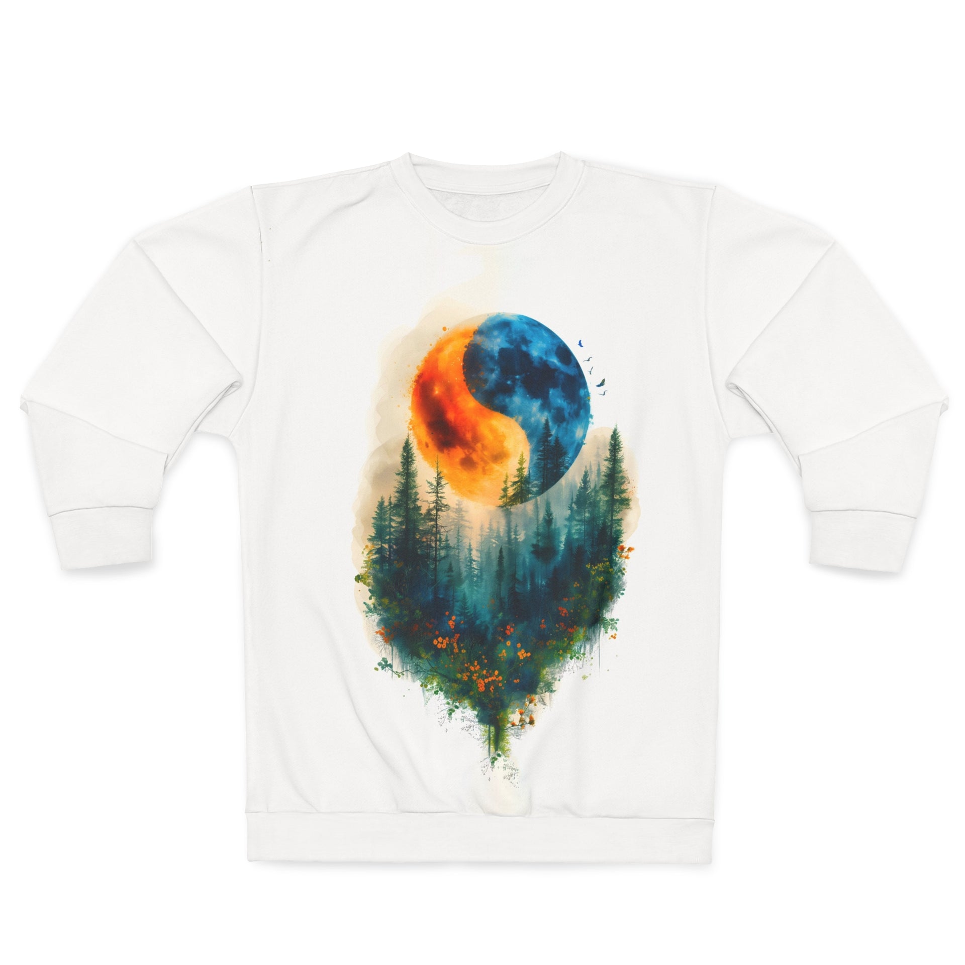 Harmony in Nature: Yin Yang Serenity Unisex Sweatshirt (AOP)