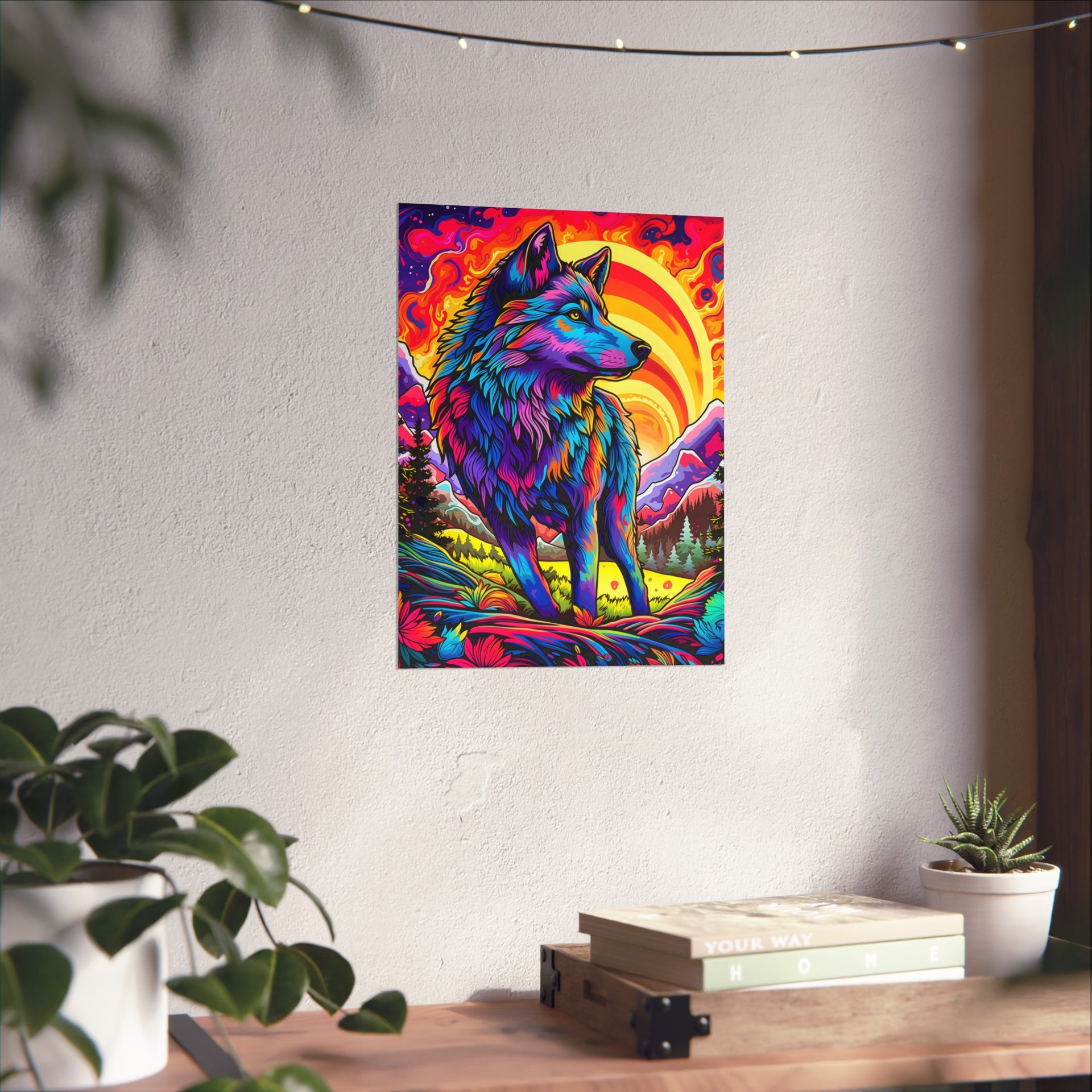 Embrace the Wild: Vintage Wolf Psychedelia Matte Posters