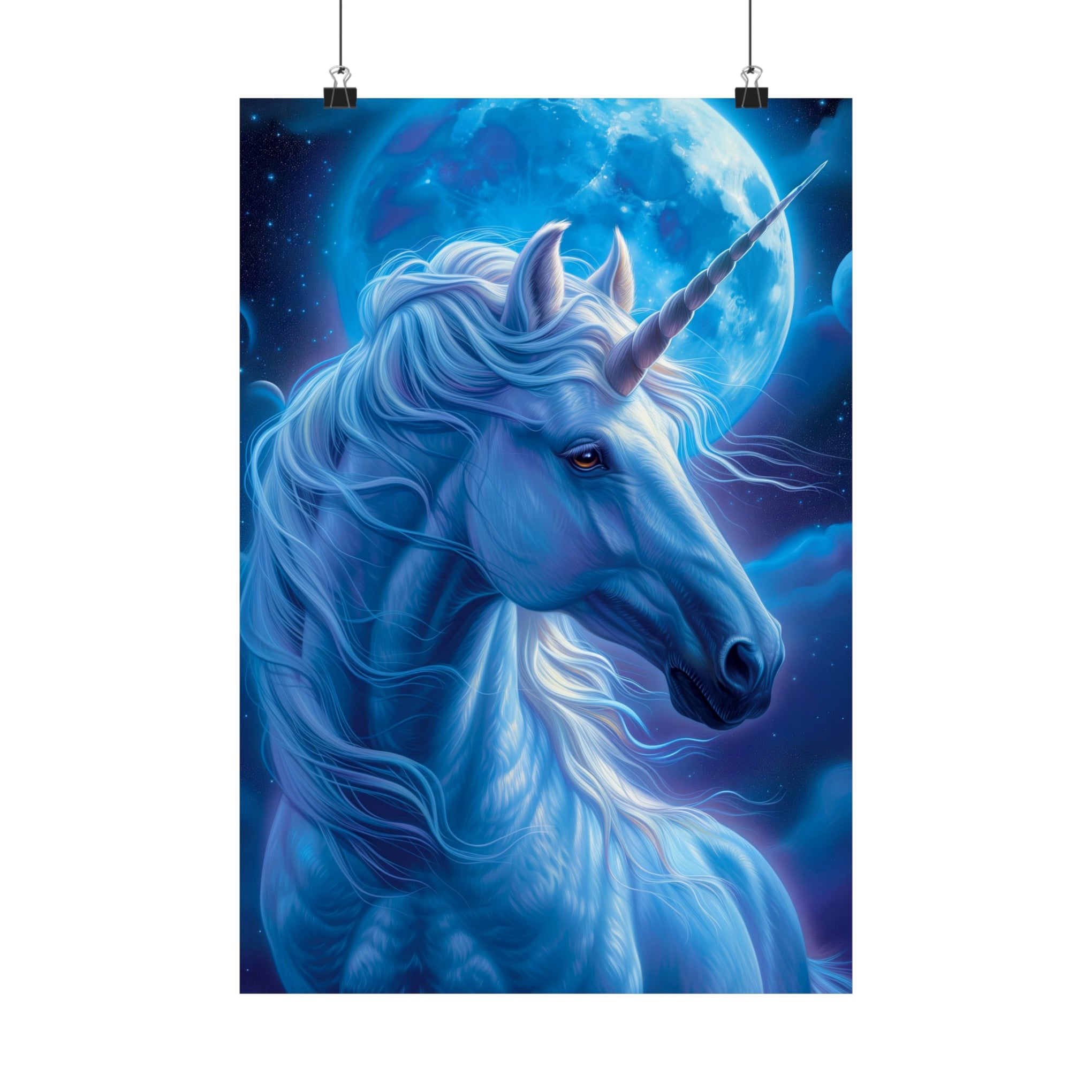 Supernatural Unicorn: Mystical Moonlight Matte Vertical Poster